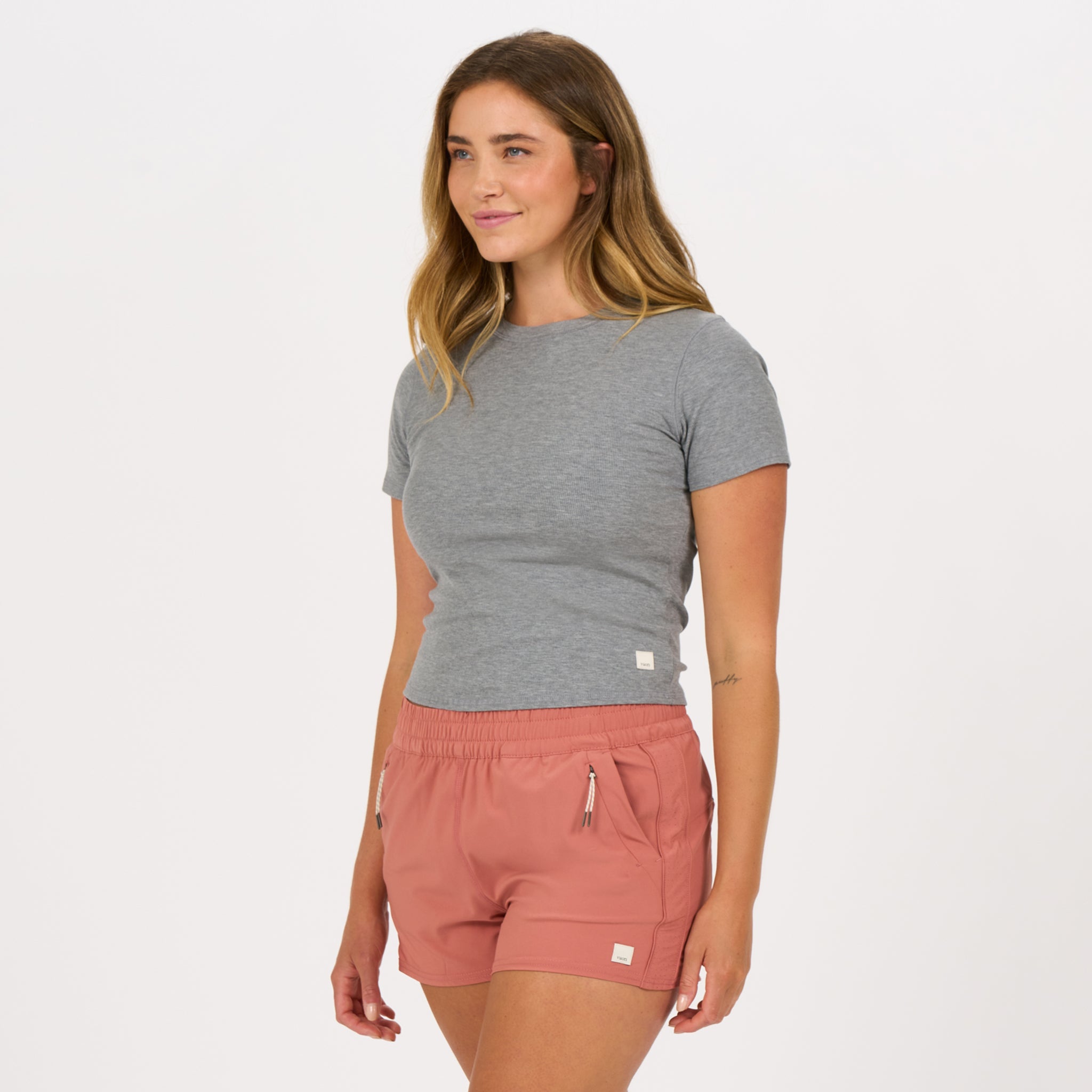 Pose Fitted Tee | Medium Heather Grey - Image 2