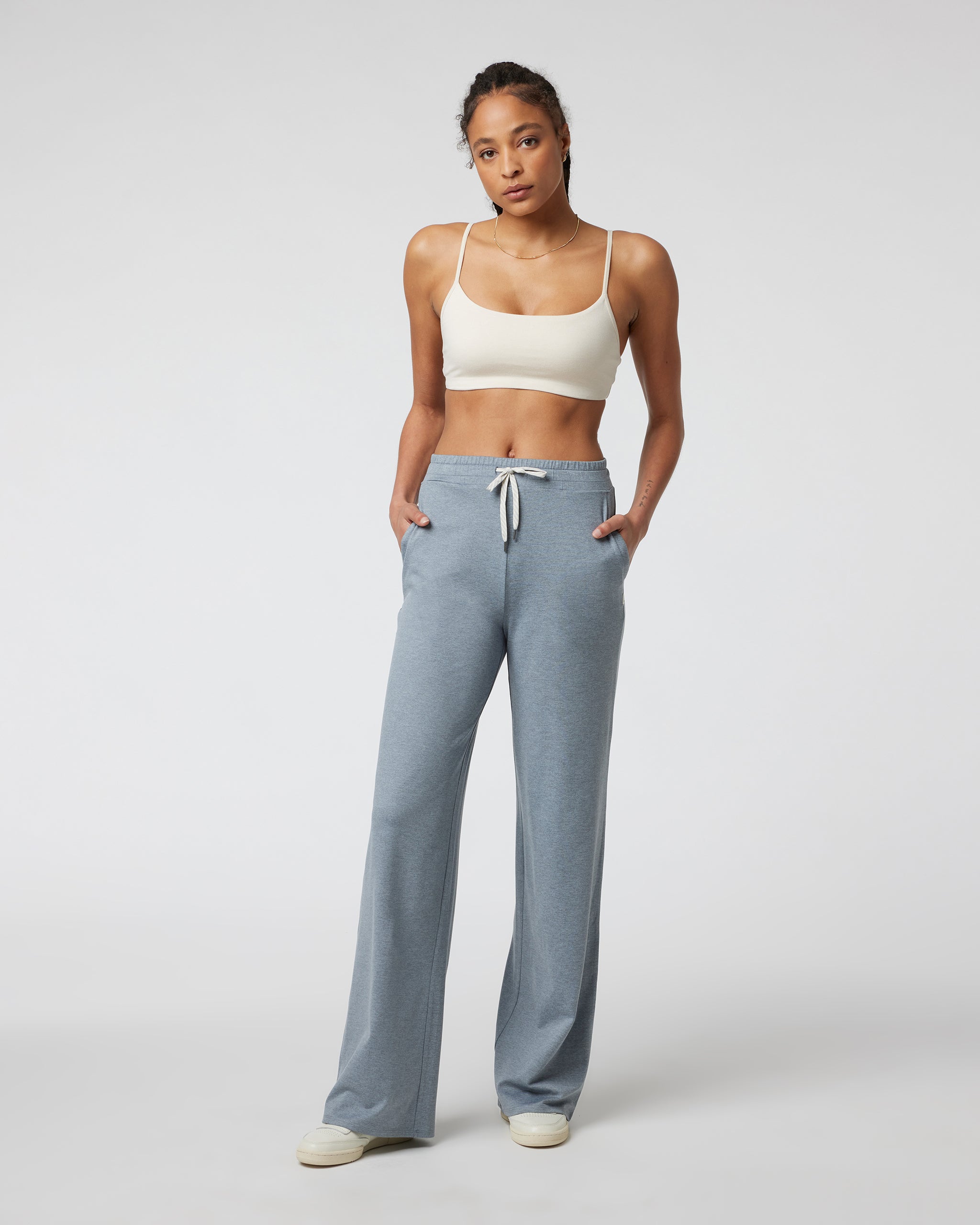 Halo Essential Wideleg Pant - Long | Mallorca Heather - Image 2