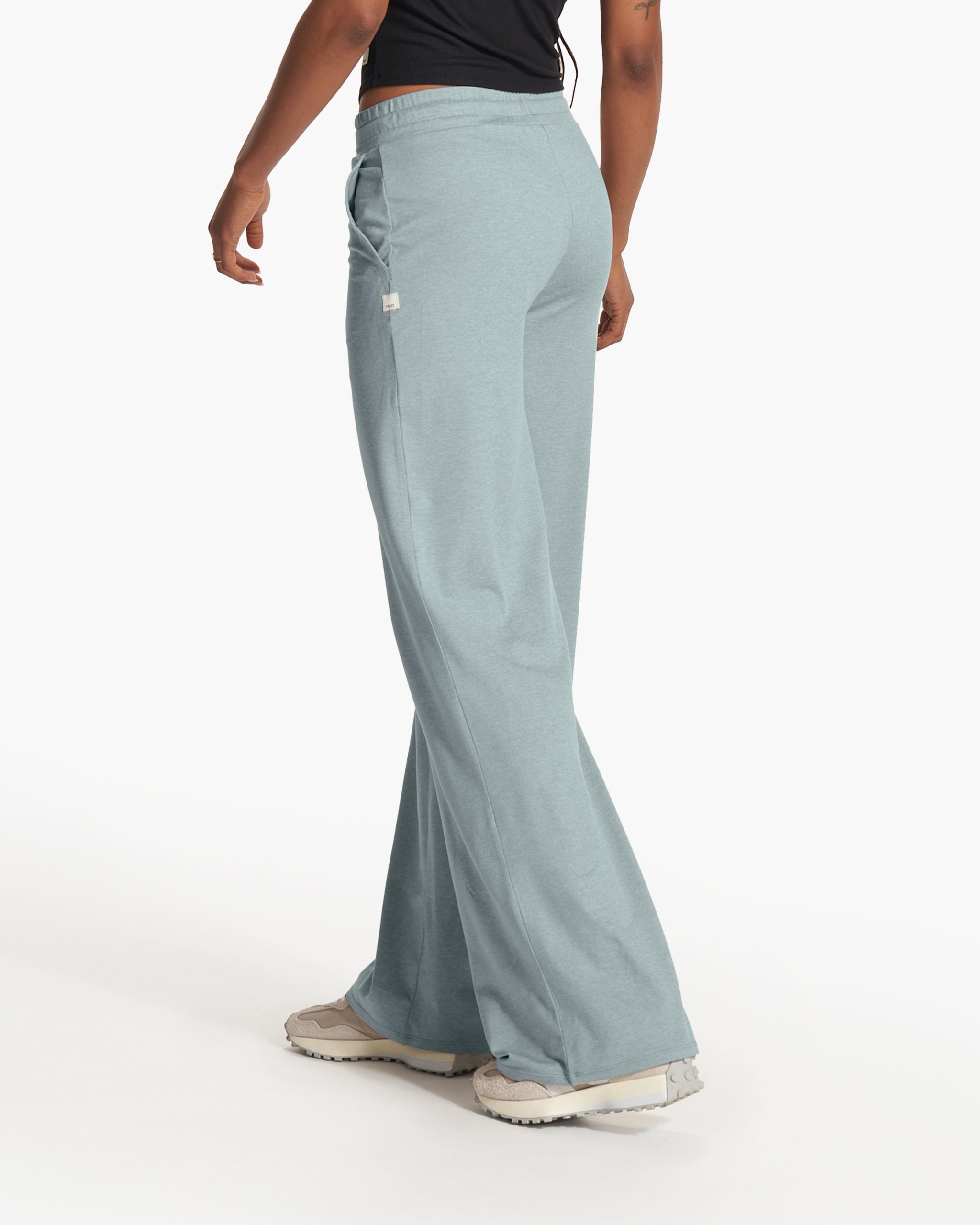 Halo Essential Wideleg Pant - Long | Vintage Pistachio Heather - Image 3