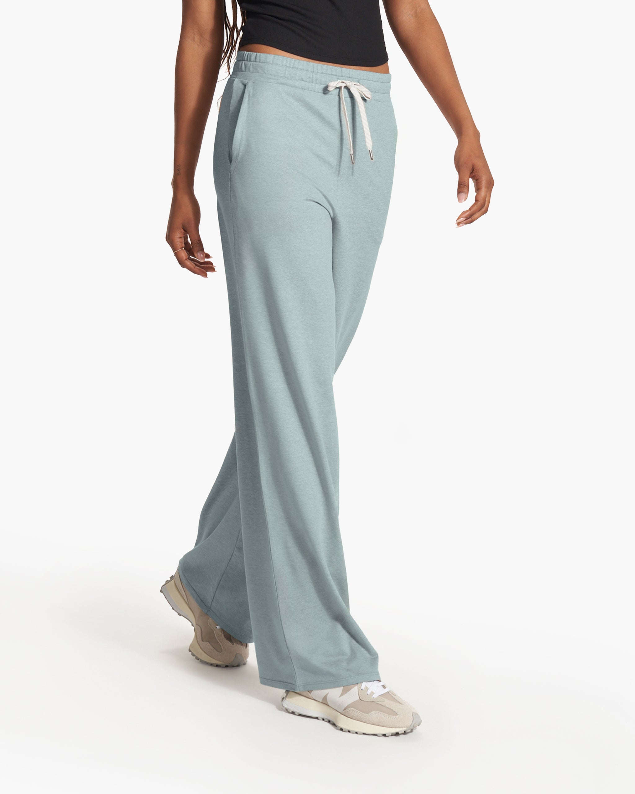 Halo Essential Wideleg Pant - Long | Vintage Pistachio Heather - Image 4