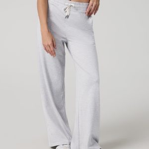 Halo Essential Wideleg Pant - Long | Pale Grey Heather