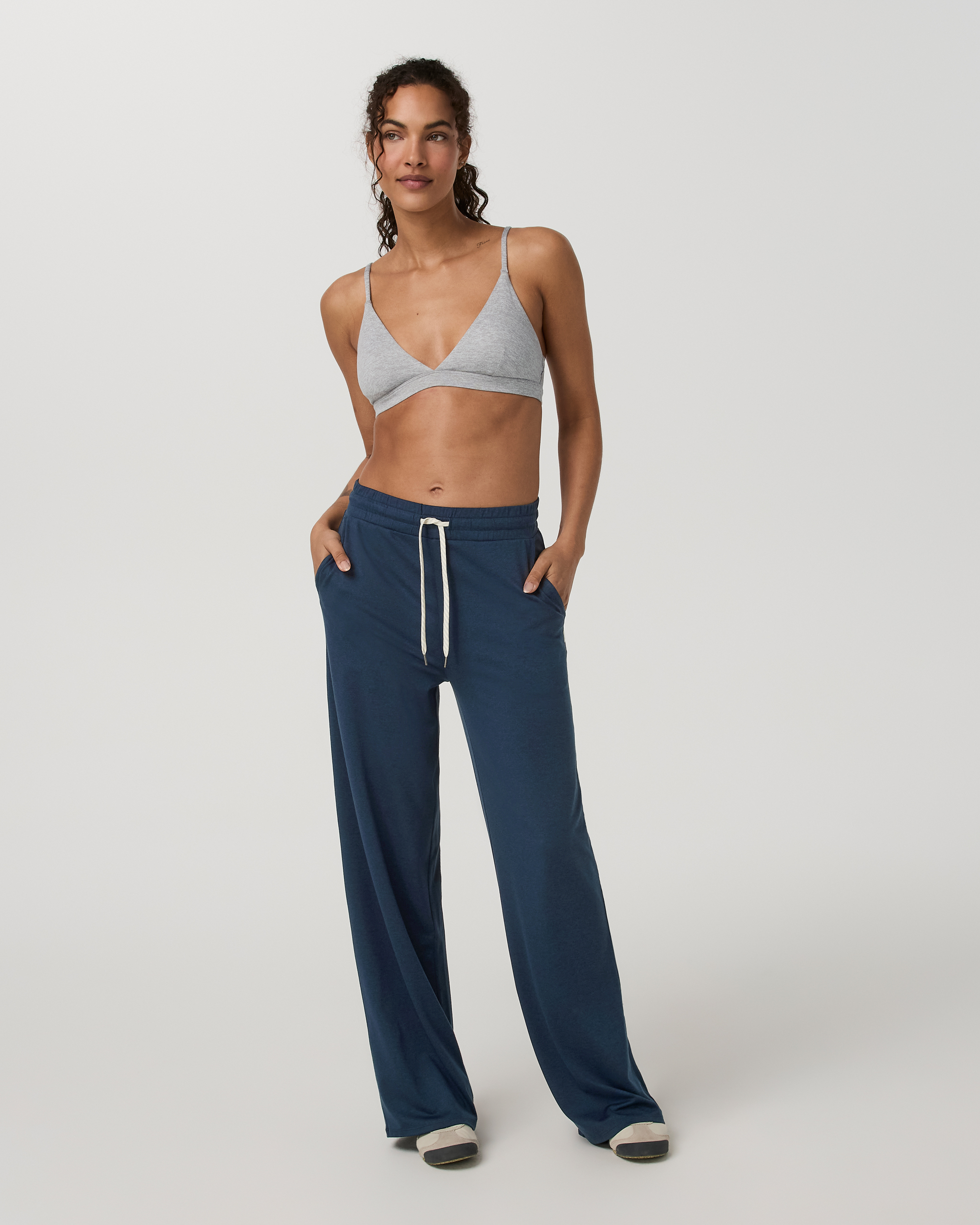 Halo Essential Wideleg Pant - Long | Blue Coast Heather - Image 4