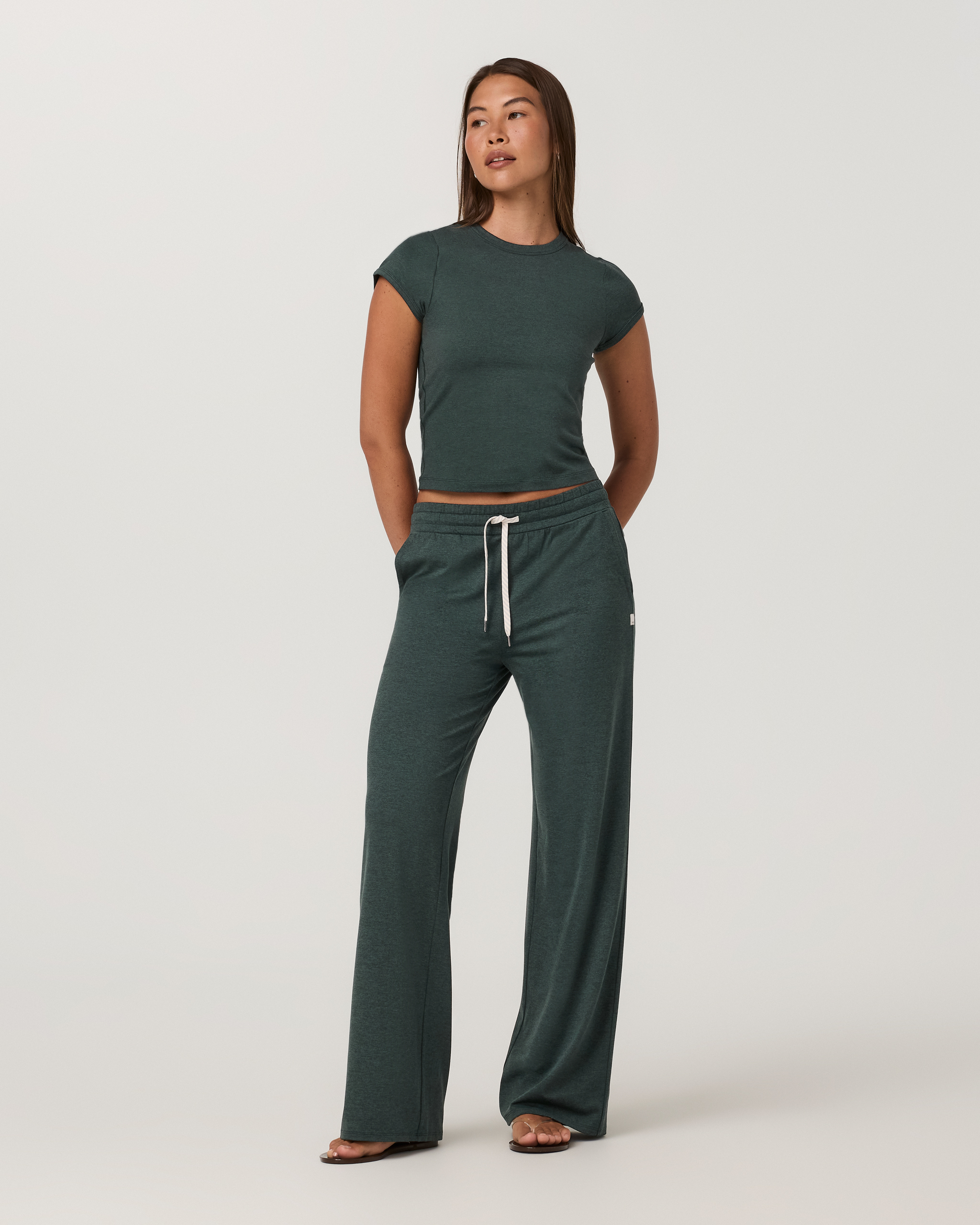 Halo Essential Wideleg Pant | Hemlock Heather - Image 4