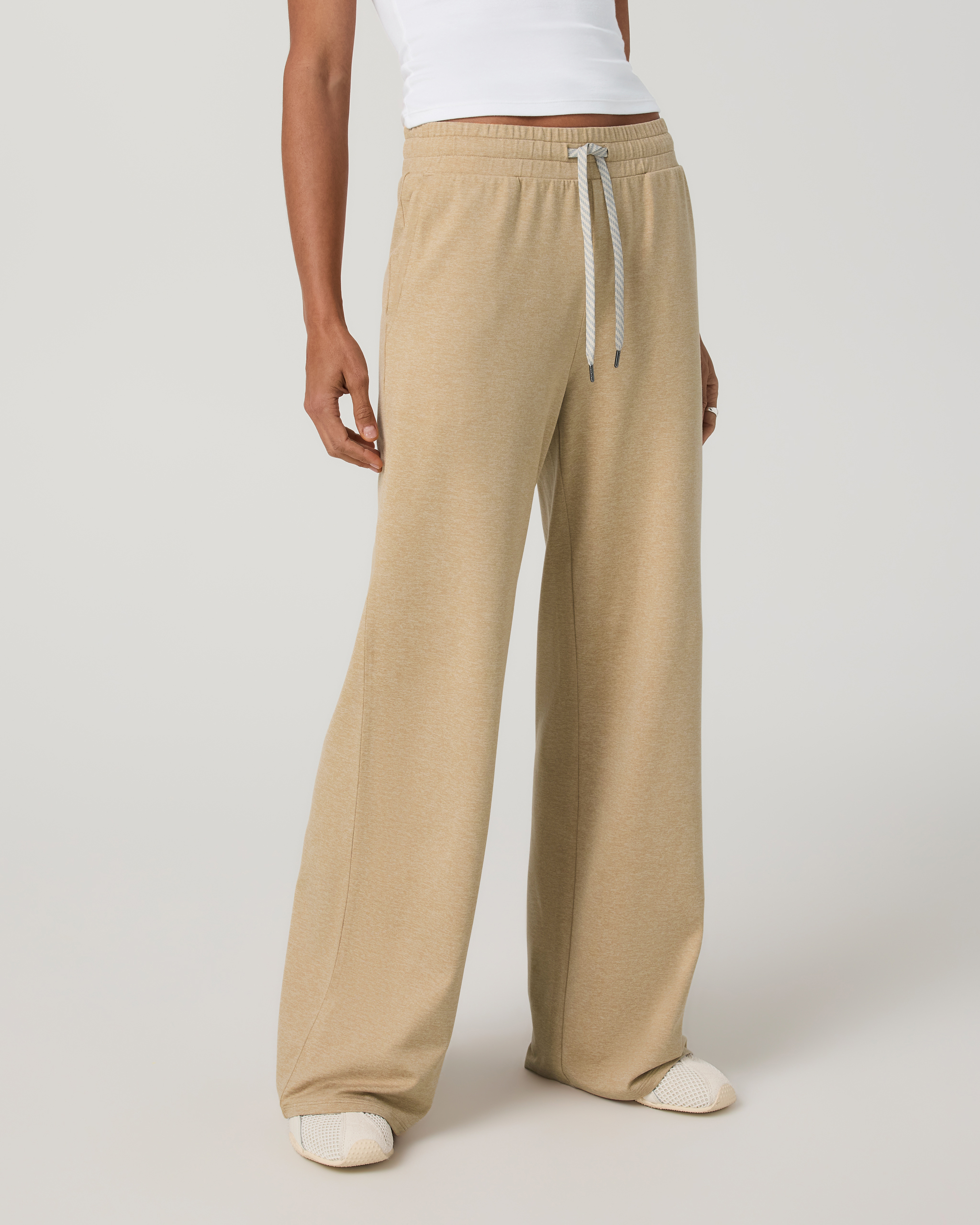 Halo Essential Wideleg Pant - Short | Khaki Heather - Image 6