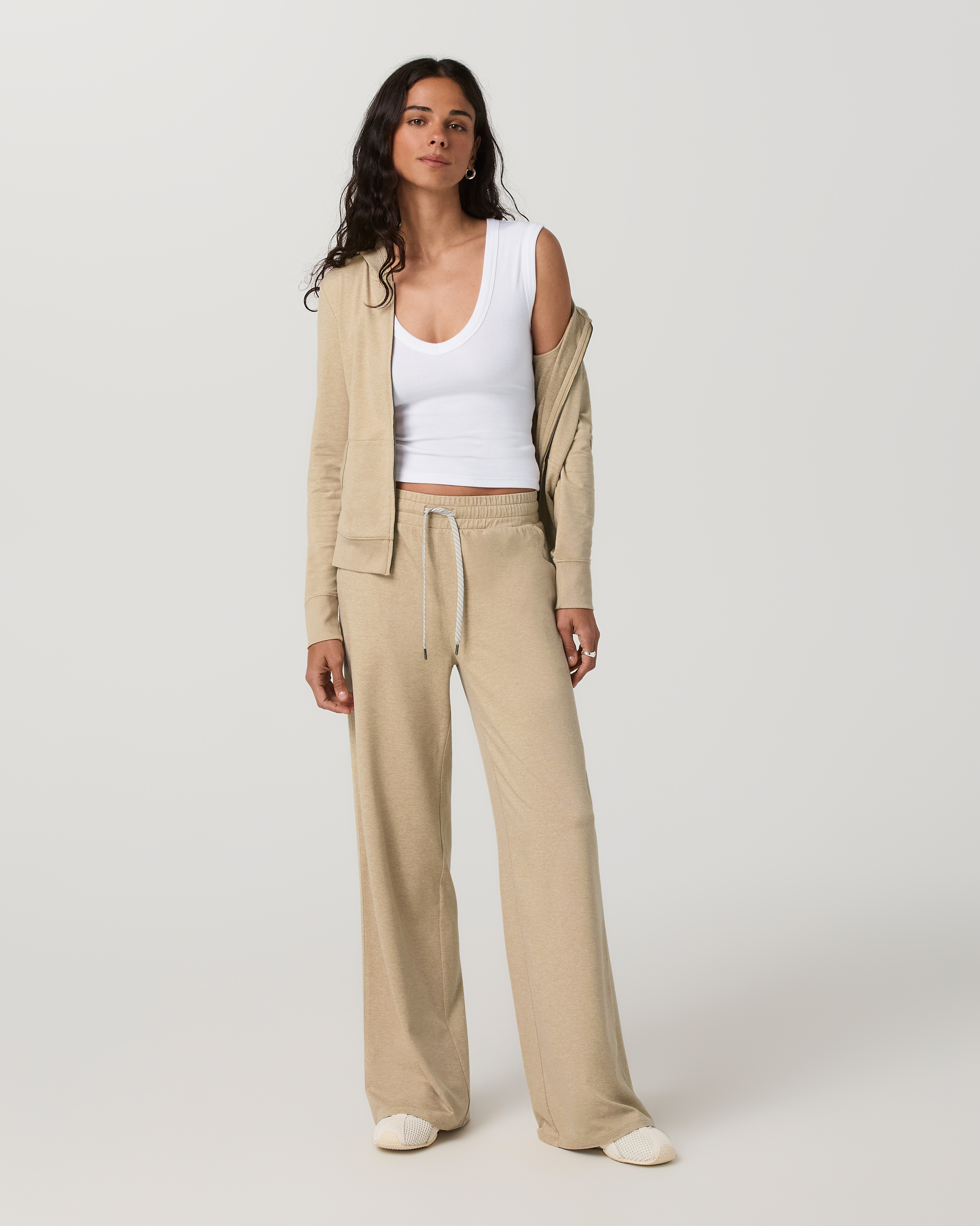 Halo Essential Wideleg Pant - Short | Khaki Heather - Image 5