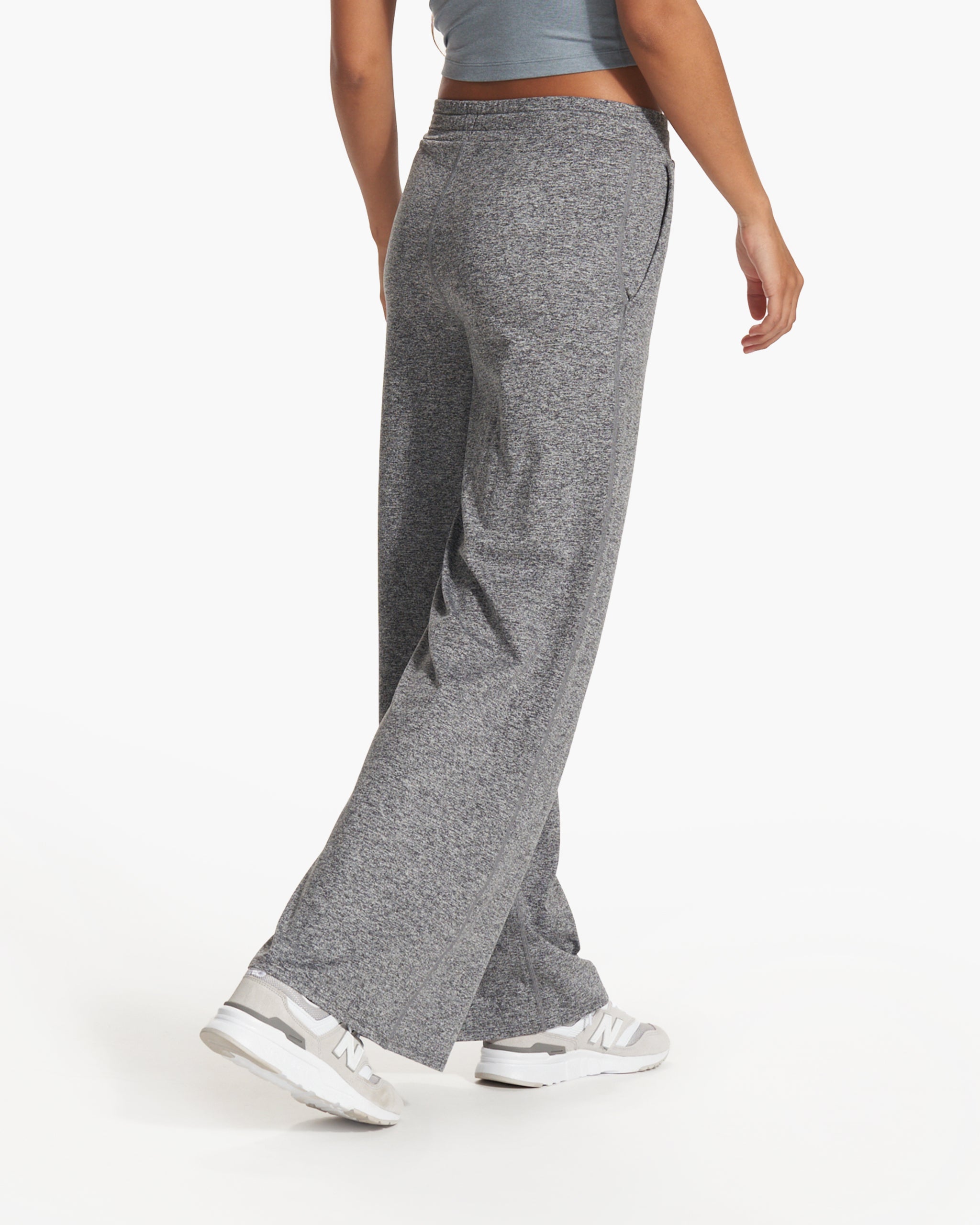 Halo Essential Wideleg Pant - Short | Heather Grey - Image 3