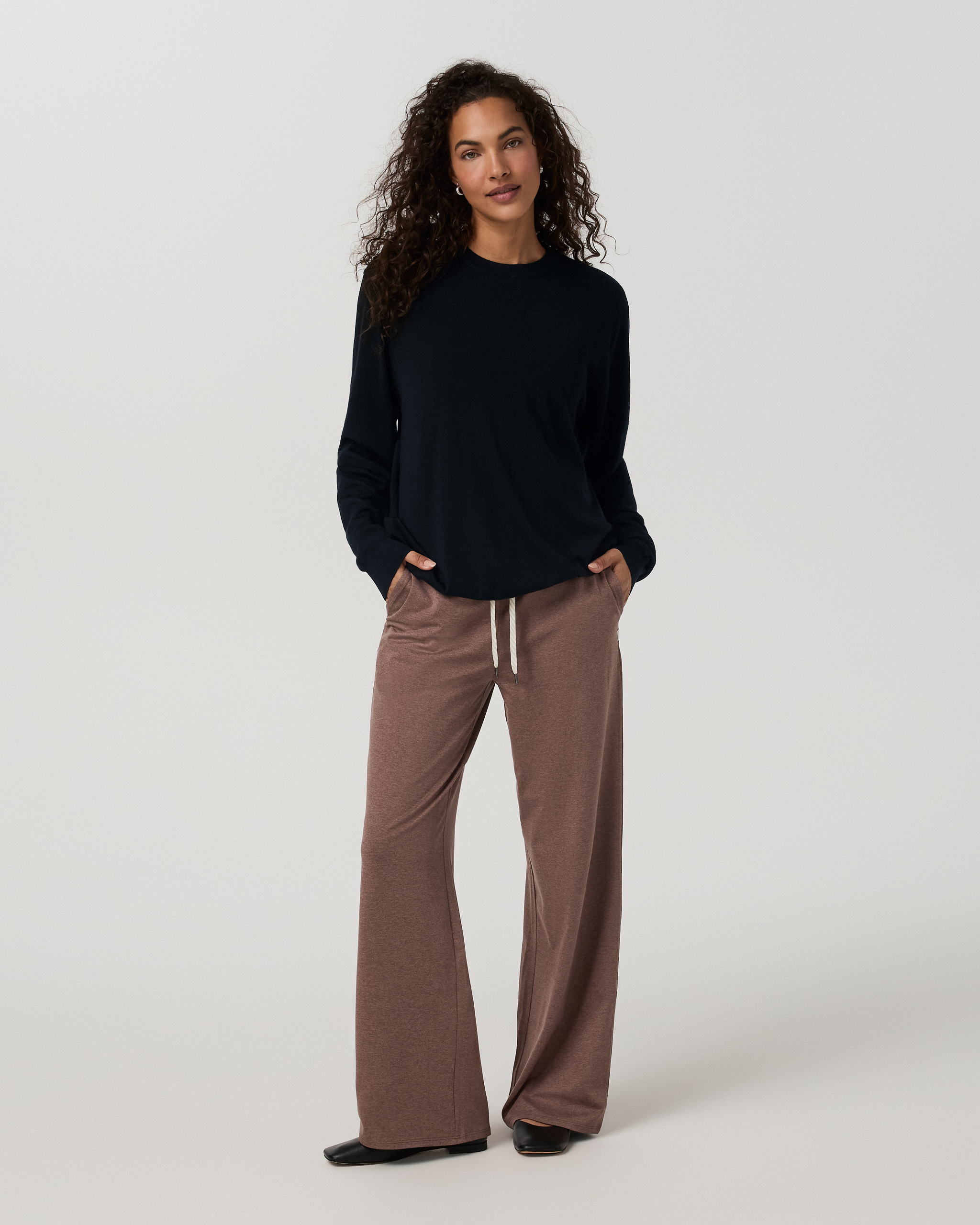 Halo Essential Wideleg Pant - Short | Sable Heather - Image 4