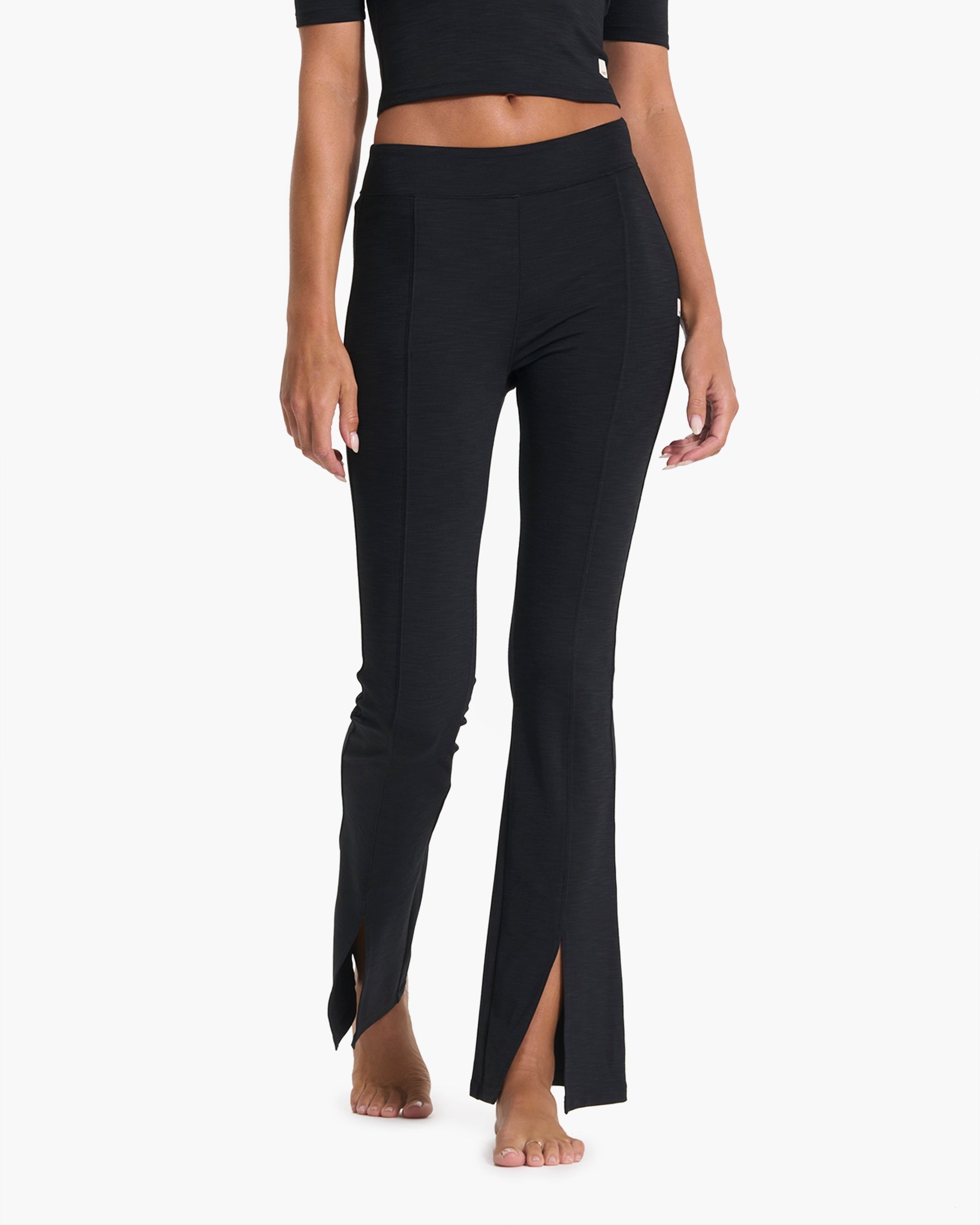 Lux Rib Split Bootcut | Black