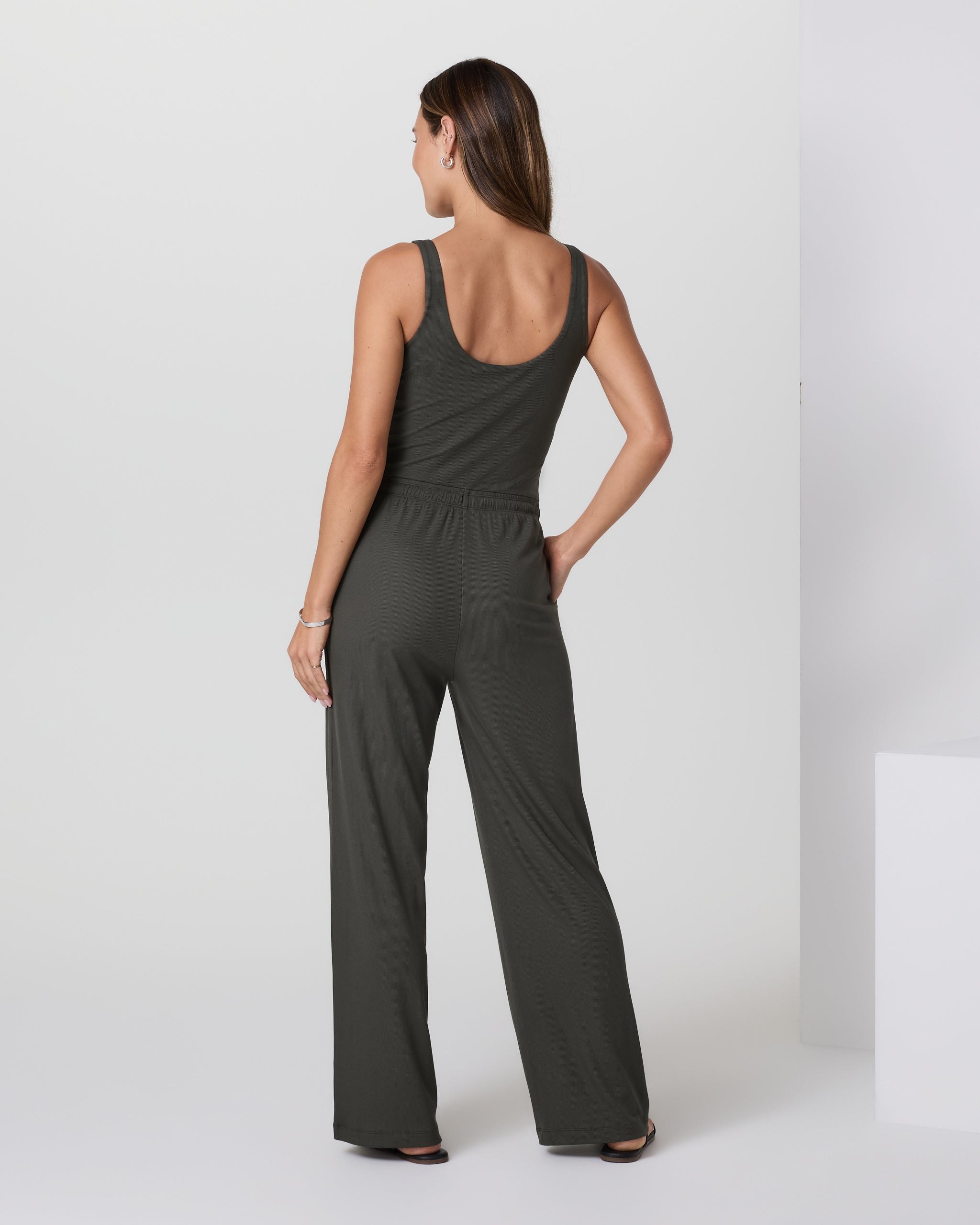 Pose Scoop Jumpsuit - Short | Kale - Image 3