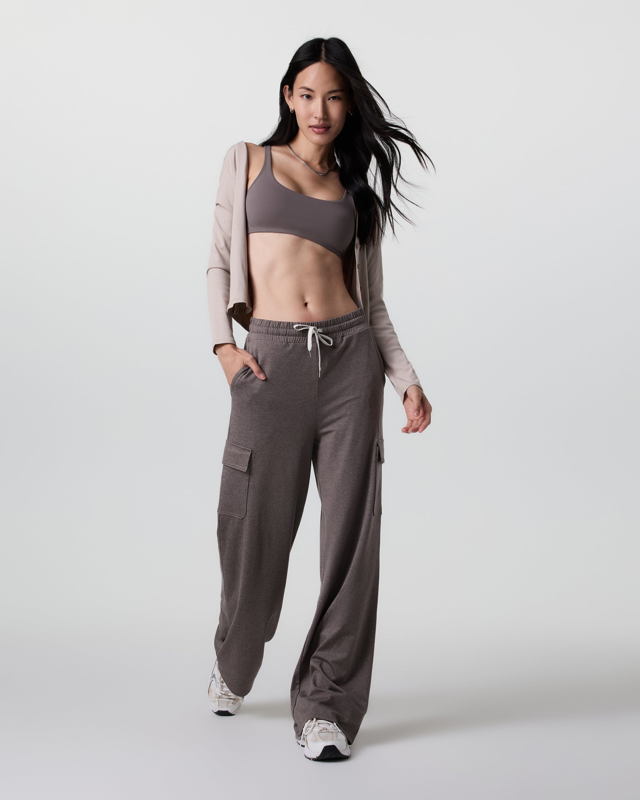 Halo Essential Cargo Wideleg Pant | Chia Heather - Image 2