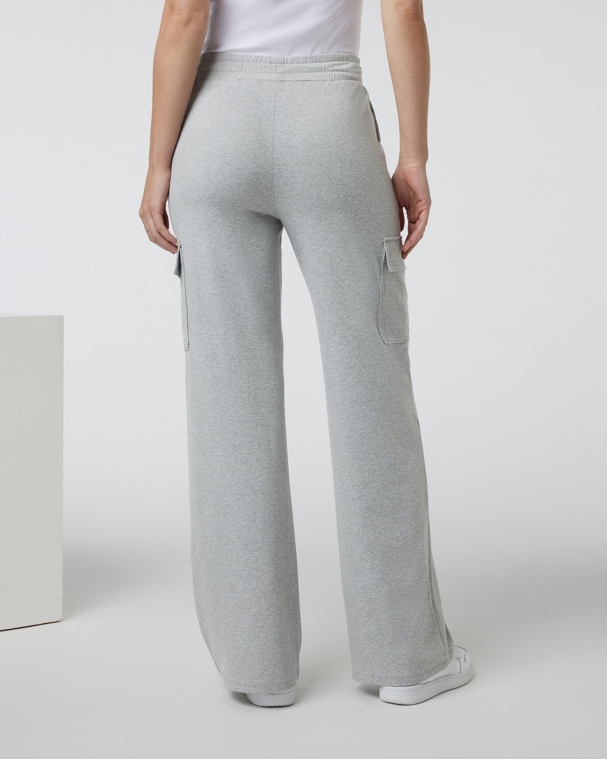 Halo Essential Cargo Wideleg | Pale Grey Heather - Image 3