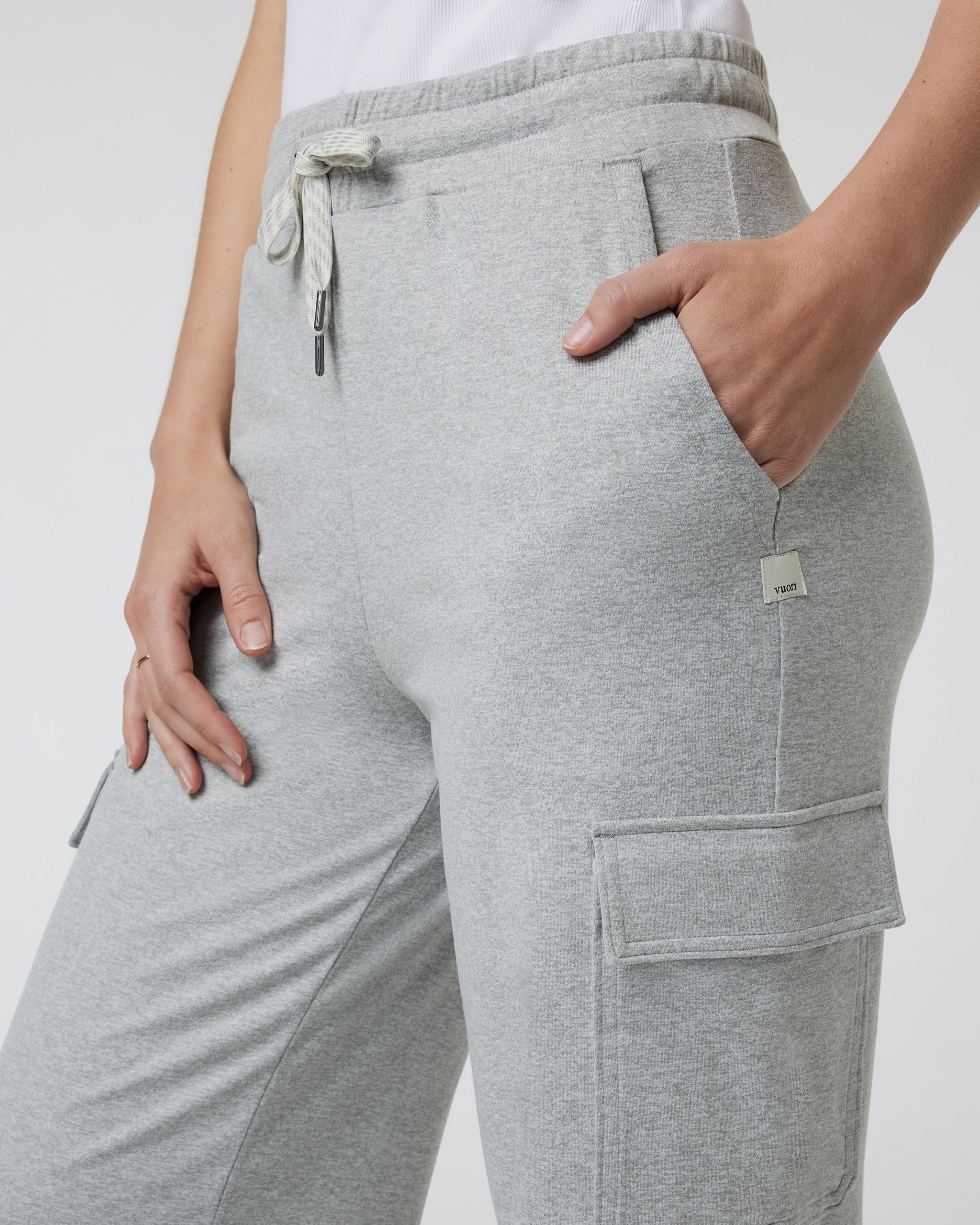 Halo Essential Cargo Wideleg | Pale Grey Heather - Image 4
