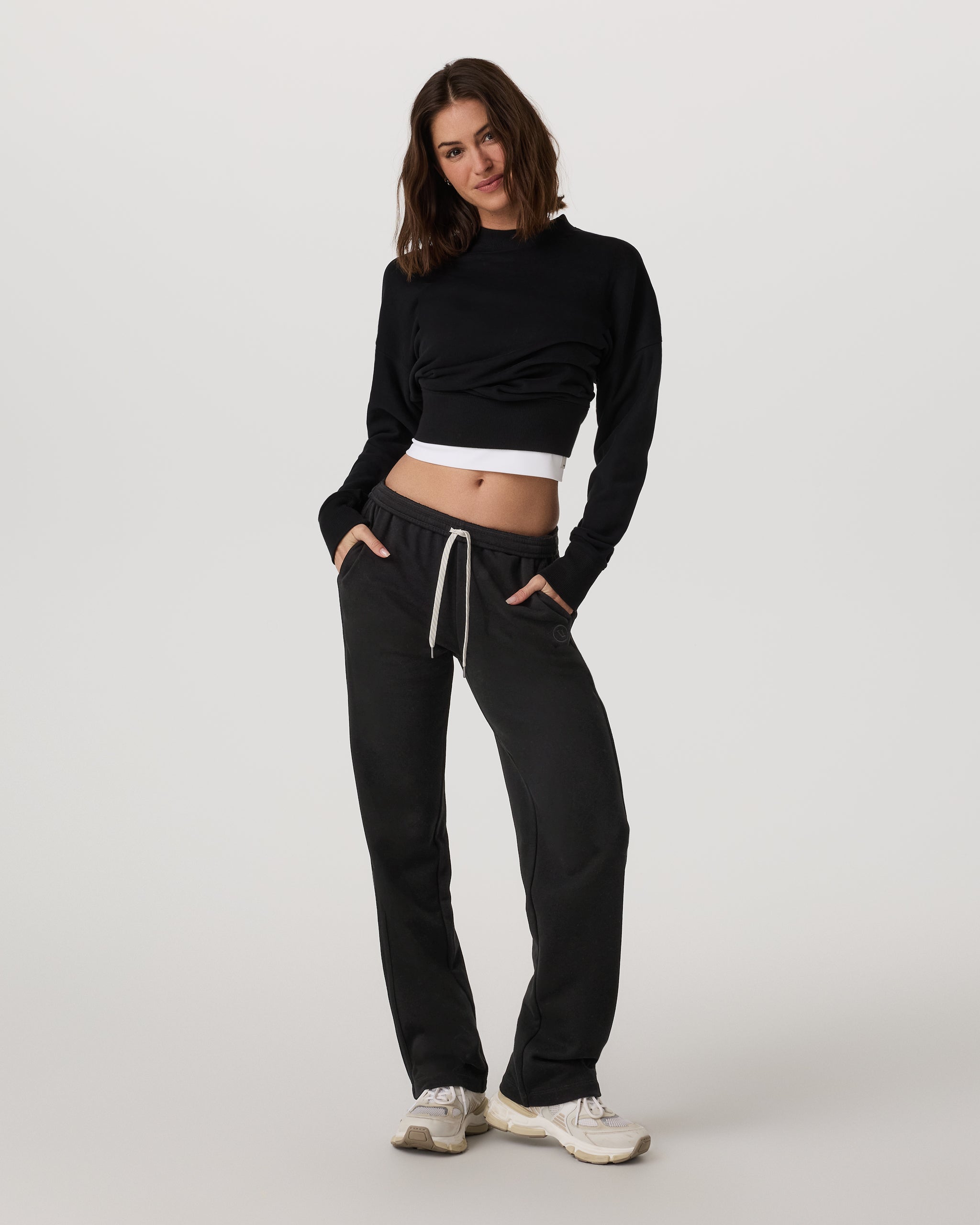 Sedona Straight Leg Sweatpant-Long | Black - Image 4