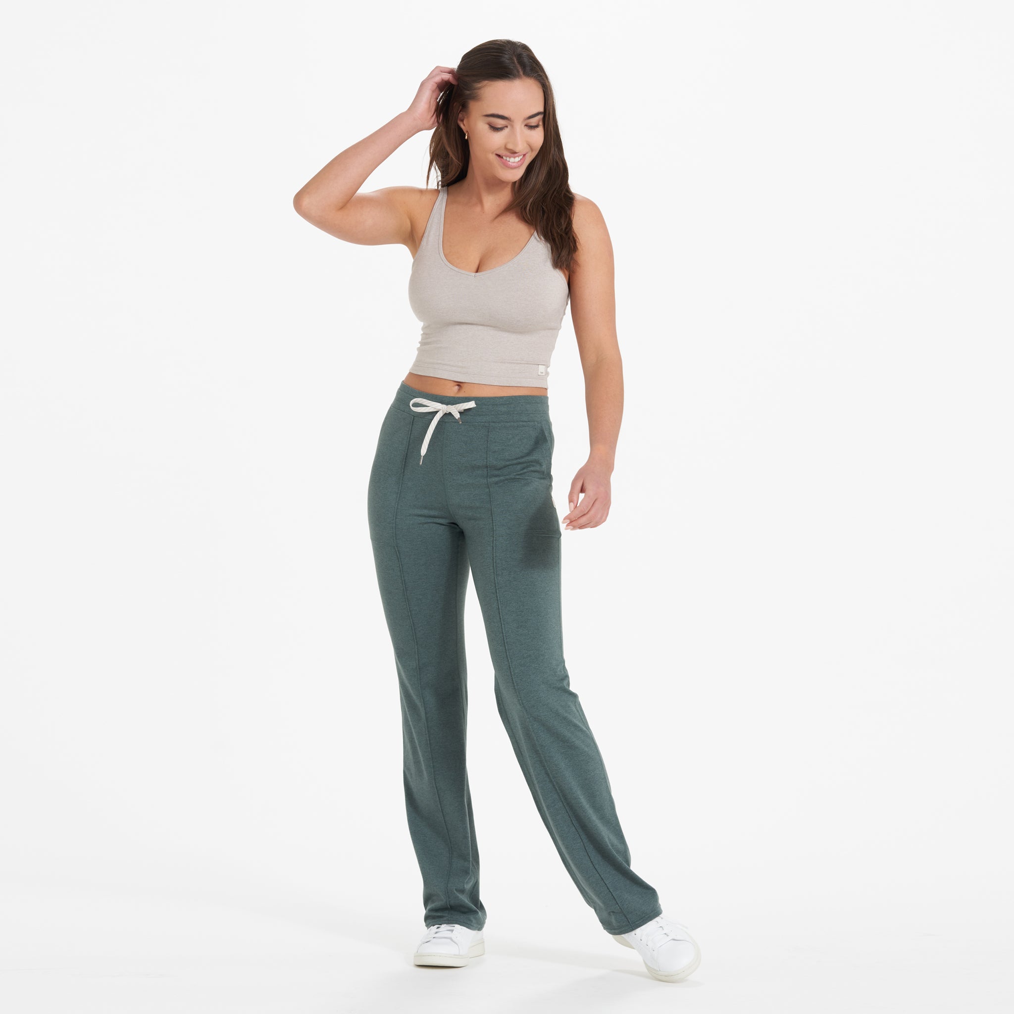 Halo Wide Leg Flare Pant | Kelp Heather - Image 4