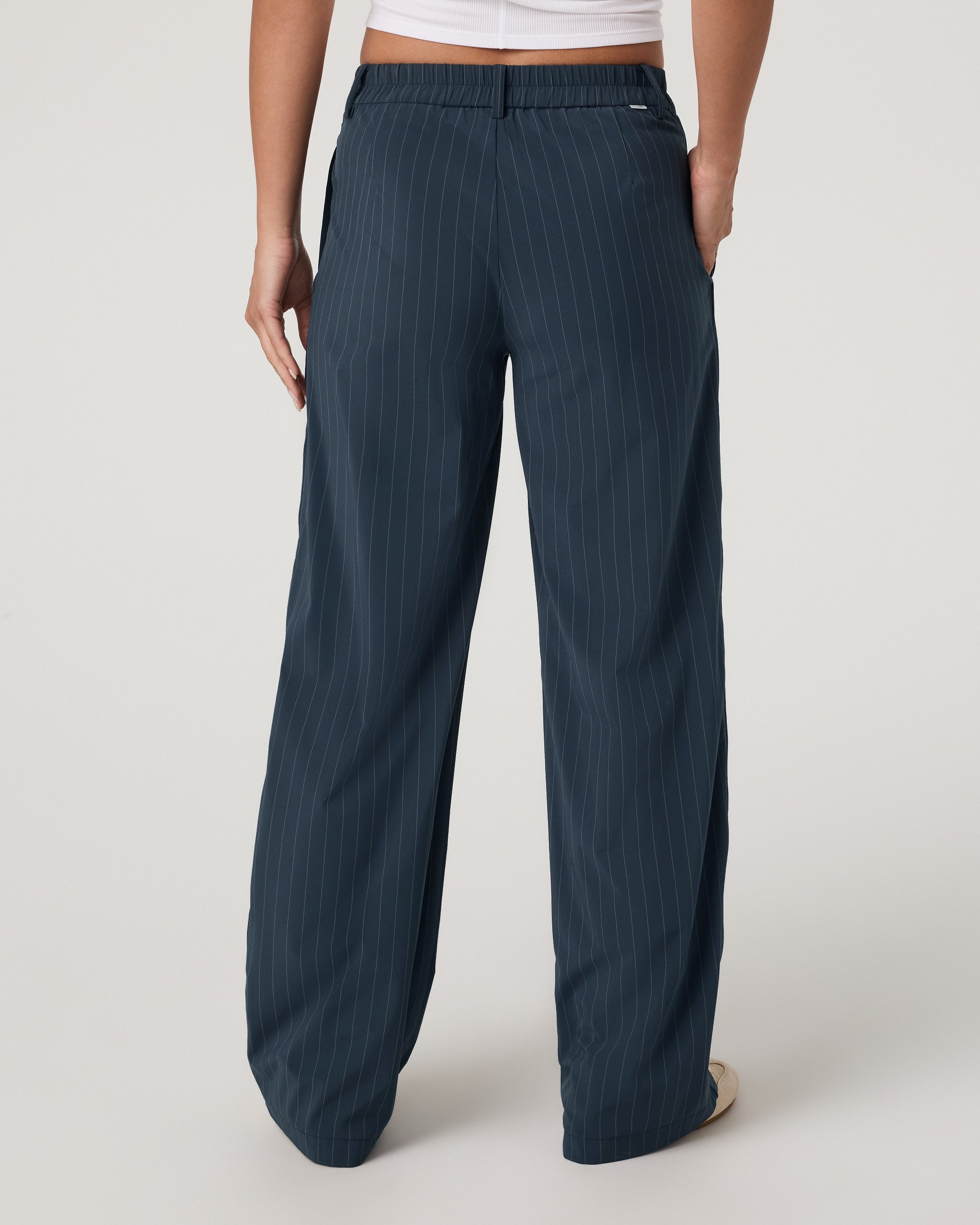 Villa Pinstripe Trouser Pant-Short | Navy Pinstripe - Image 3