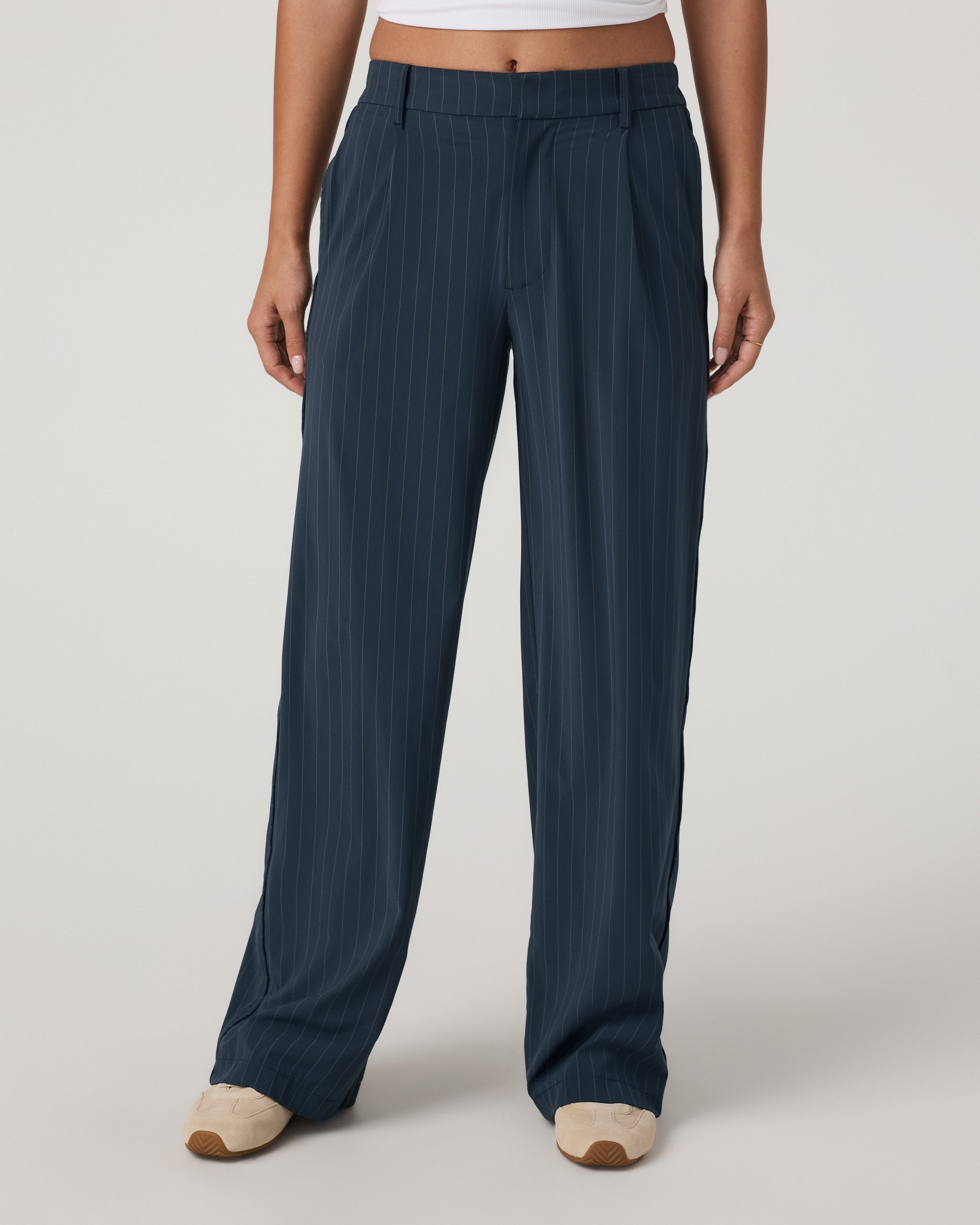 Villa Pinstripe Trouser Pant | Navy Pinstripe - Image 6