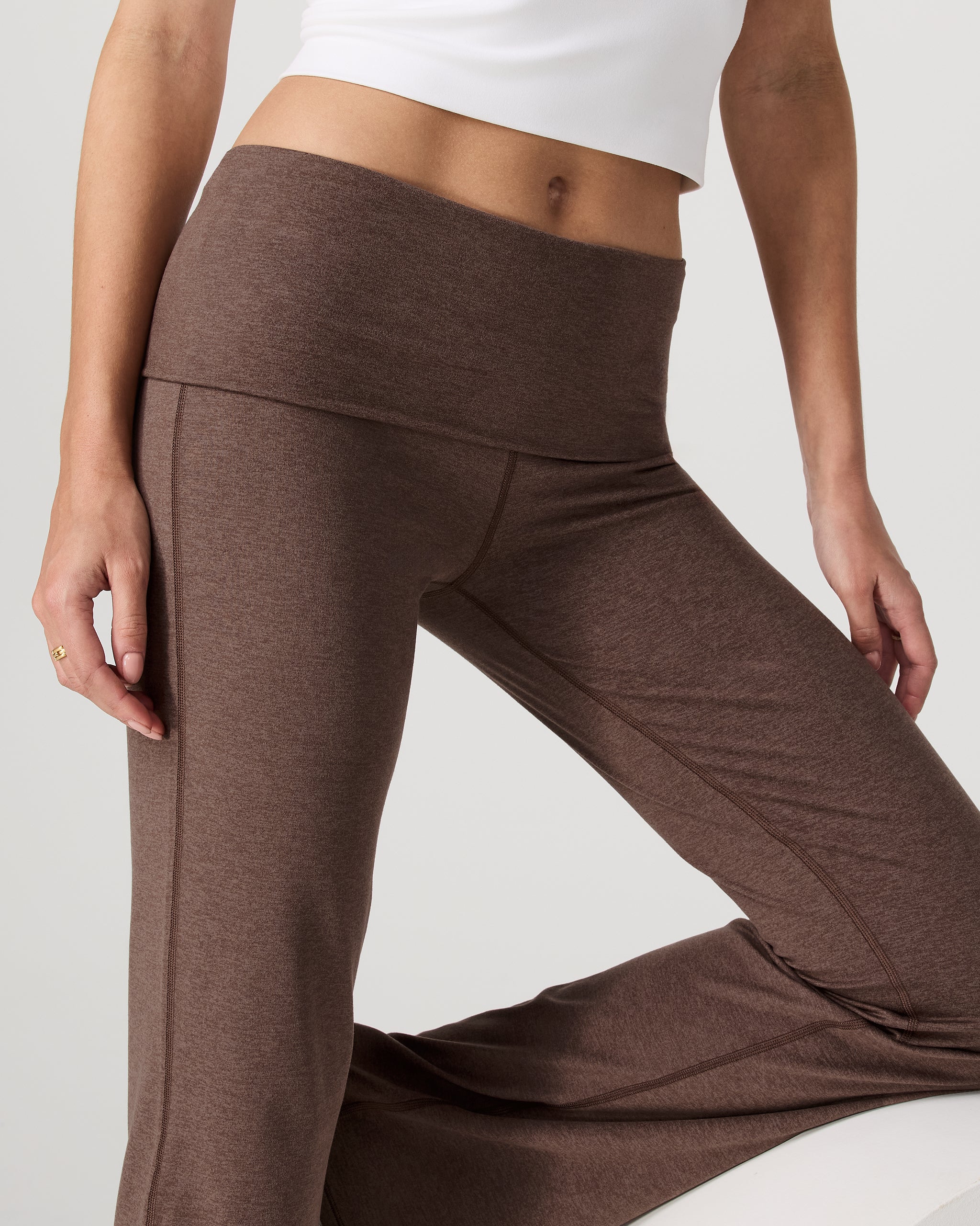 Halo Foldover Pant | Chocolate Milk Heather - Image 2