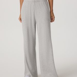 Waffle Wideleg Pant - Short | Light Heather Grey