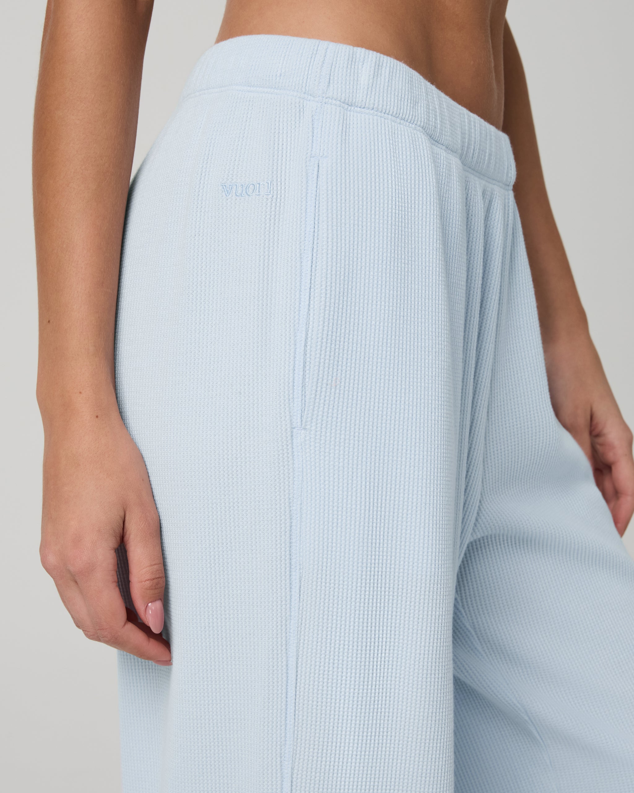 Waffle Wideleg Pant | Soft Sky - Image 2