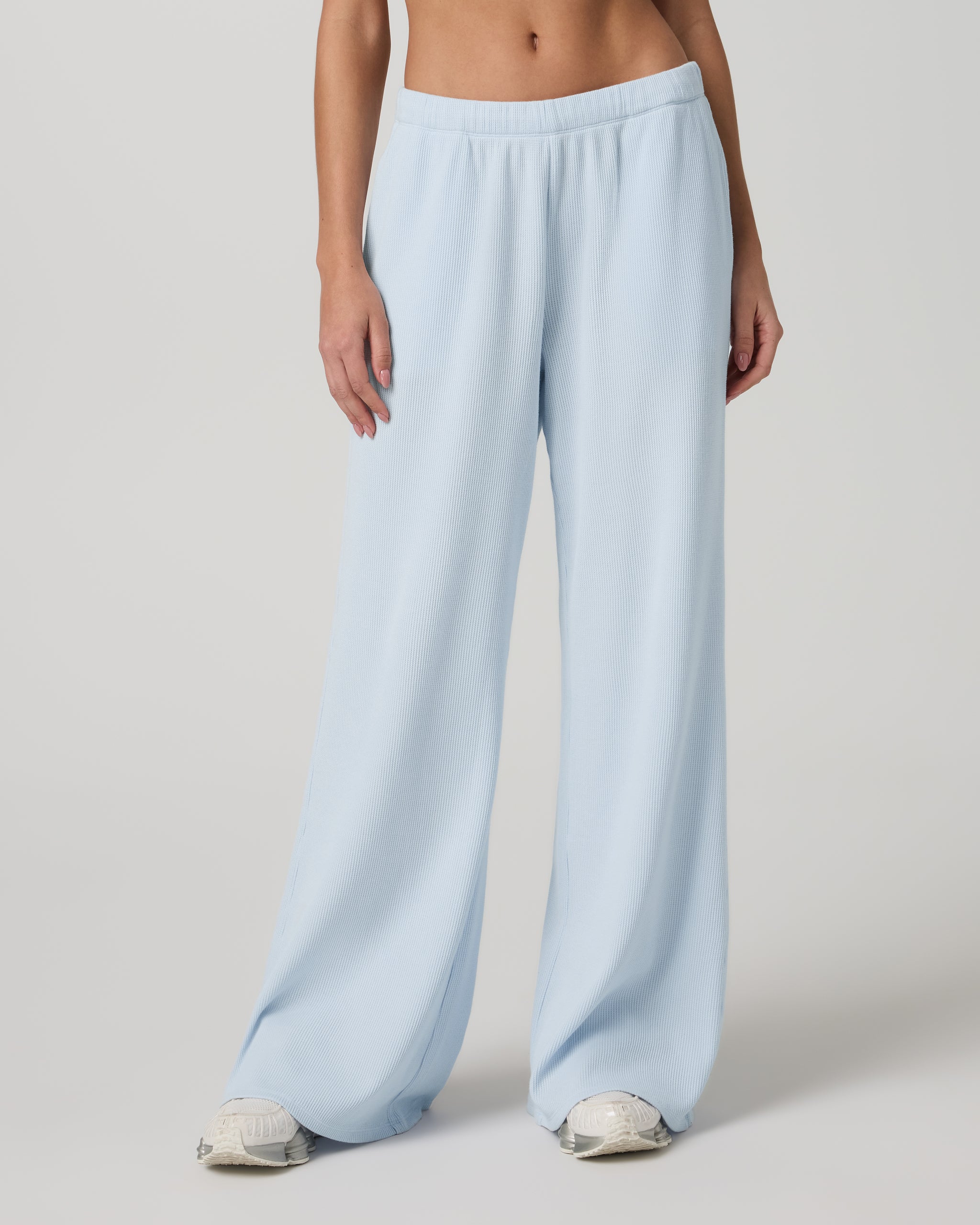 Waffle Wideleg Pant | Soft Sky - Image 5
