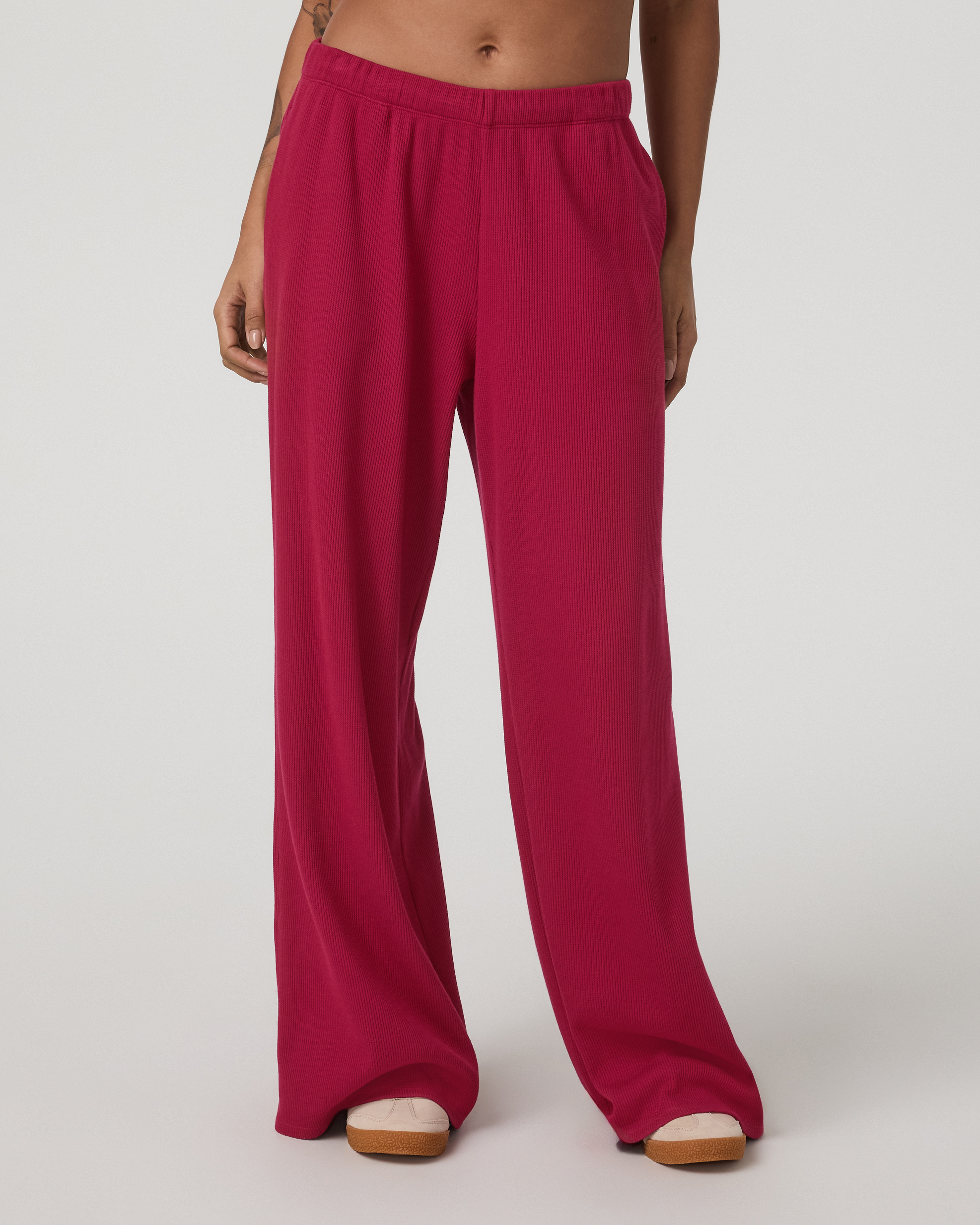 Waffle Wideleg Pant | Strawberry - Image 5