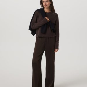Nova Satin Wideleg Pant | Dark Java