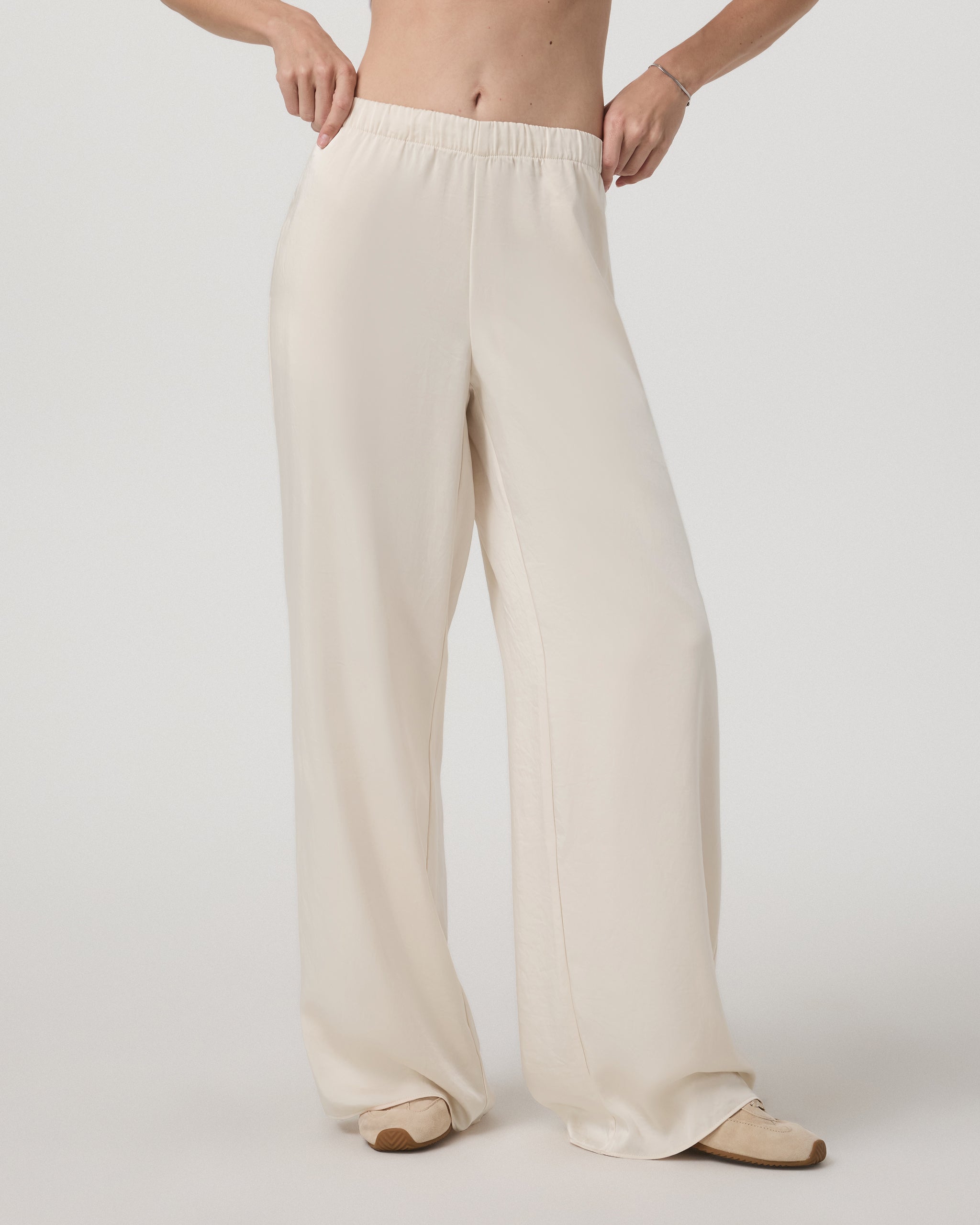 Nova Satin Wideleg Pant | Milkweed - Image 5