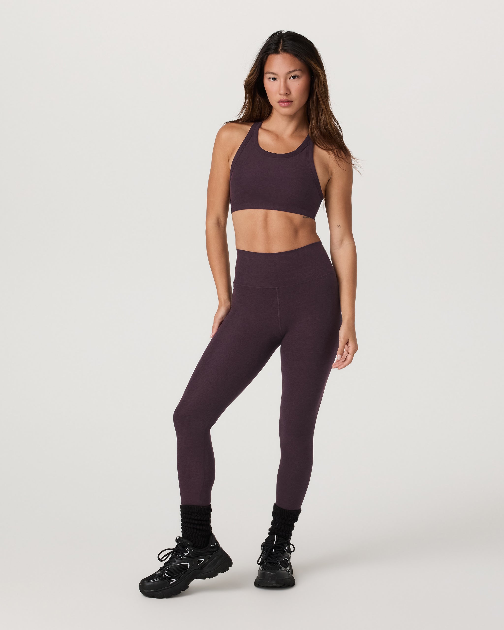 Clean Elevation Legging-Long | Raisin Heather - Image 2