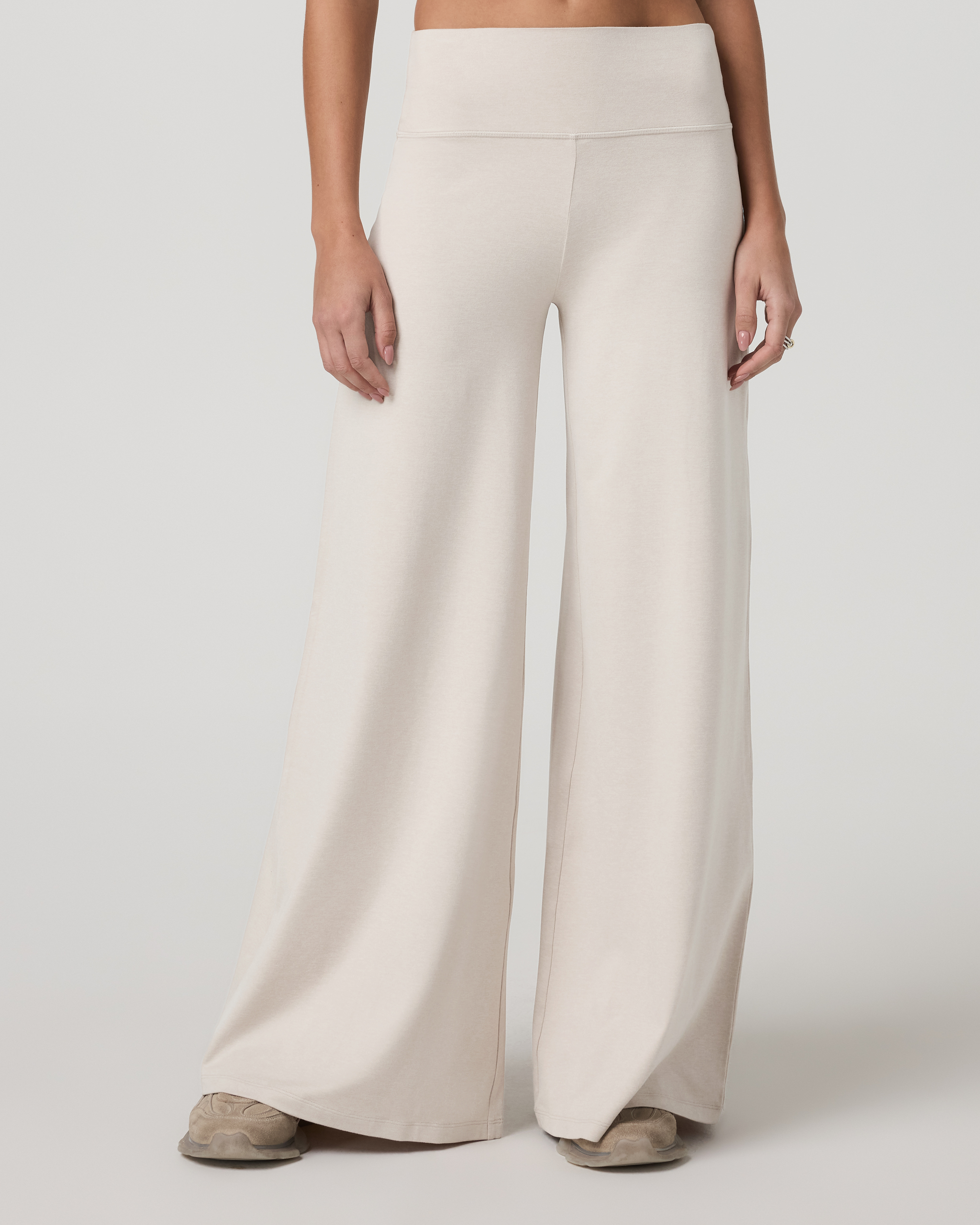 Halo Easy Wideleg Pant - Long | Ecru Heather - Image 4