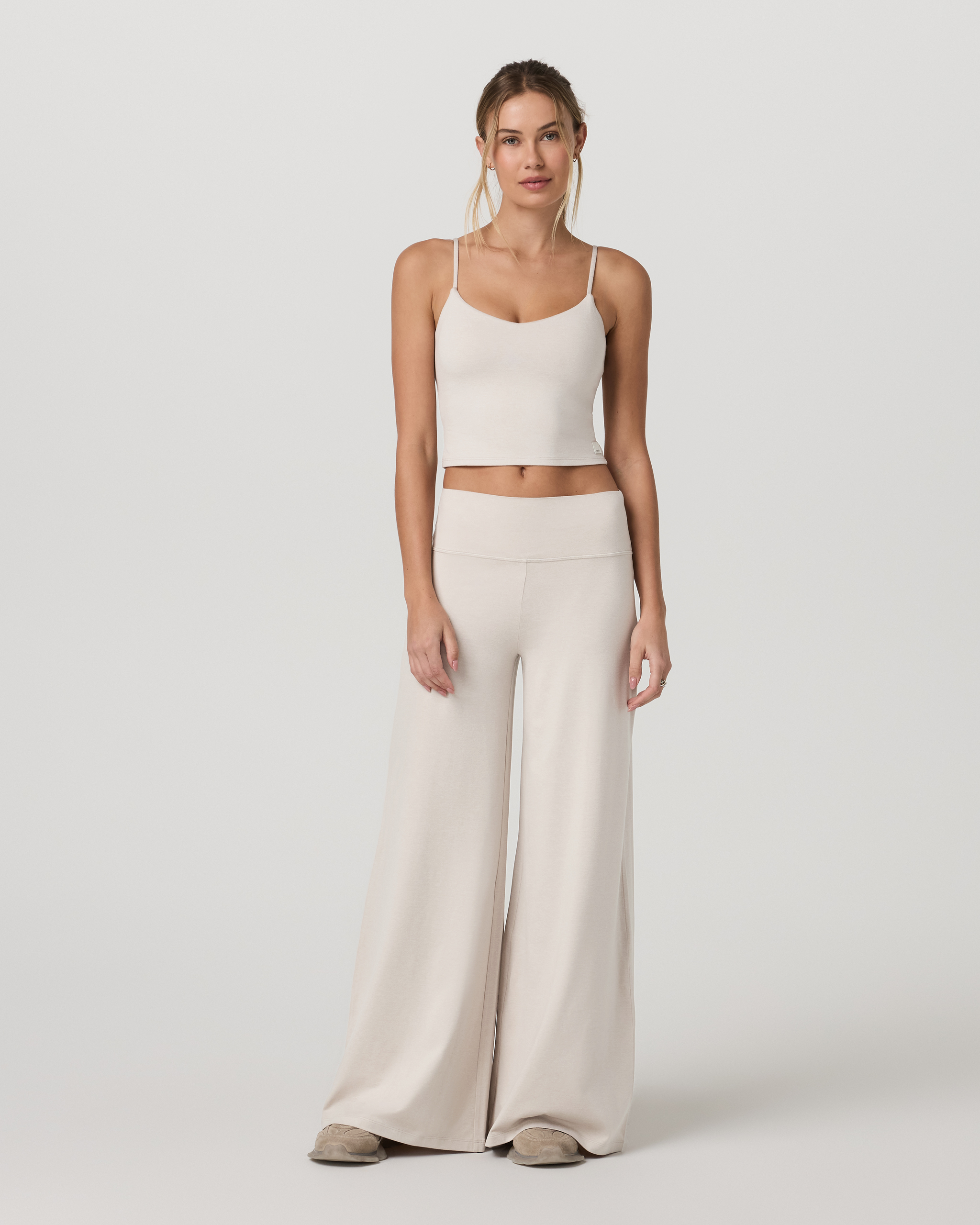 Halo Easy Wideleg Pant - Long | Ecru Heather - Image 2