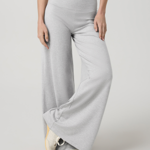 Halo Easy Wideleg Pant - Long | Pale Grey Heather