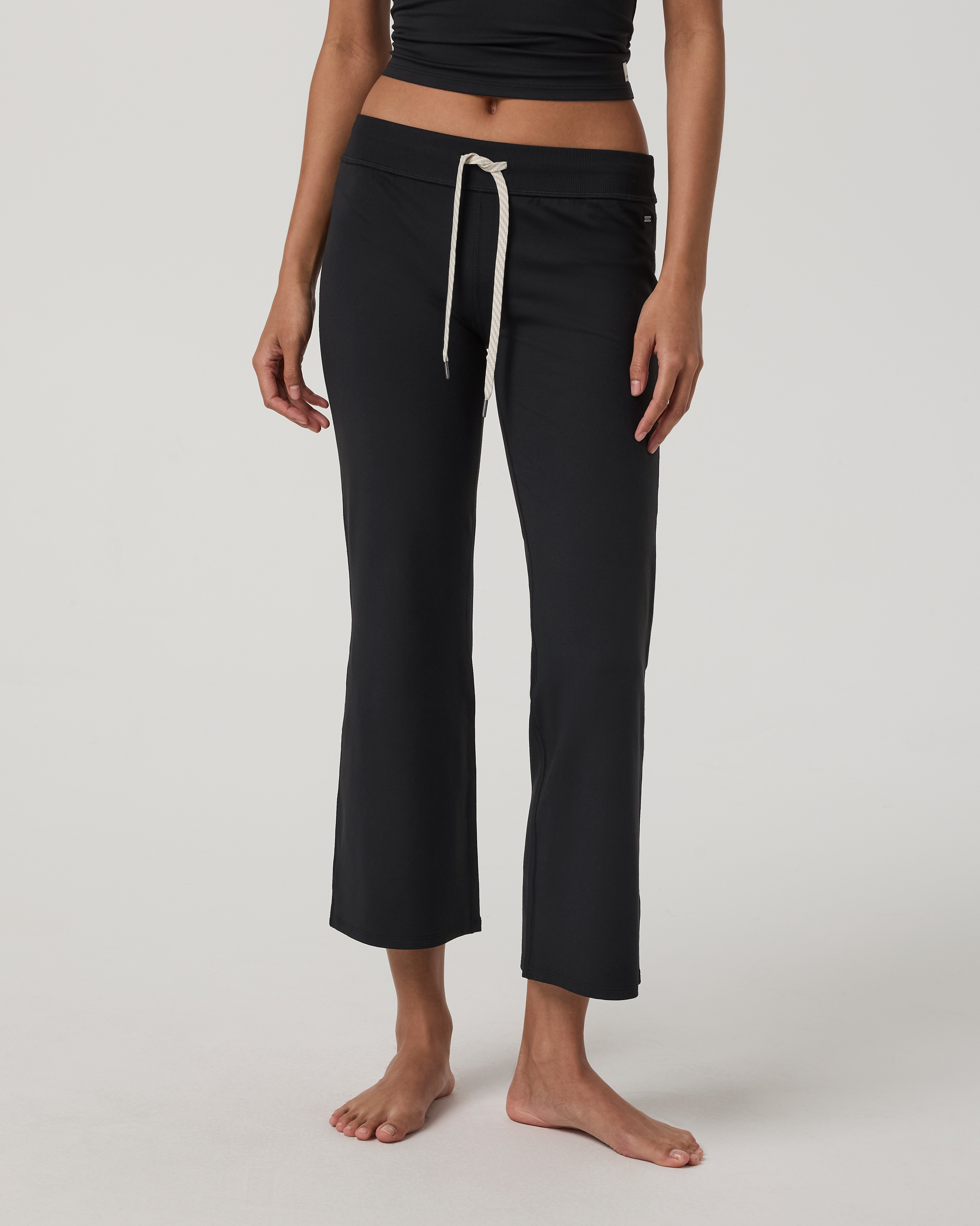 Halo Slim Flare Ankle Pant | Solid Black - Image 5