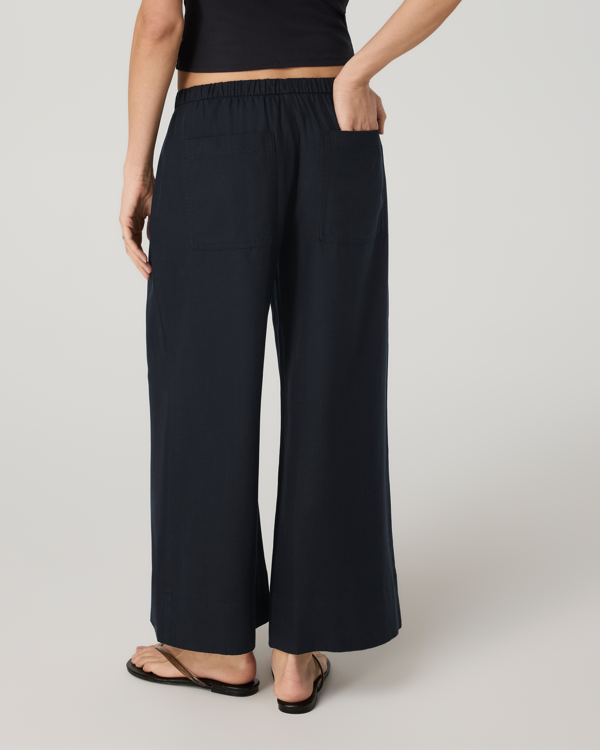 Trestles Twill Crop Wideleg Pant | Black - Image 3