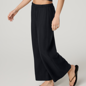 Trestles Twill Crop Wideleg Pant | Black