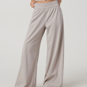 Villa Pinstripe Wideleg - Long | Suede Pinstripe