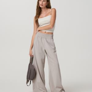 Villa Pinstripe Wideleg | Suede Pinstripe