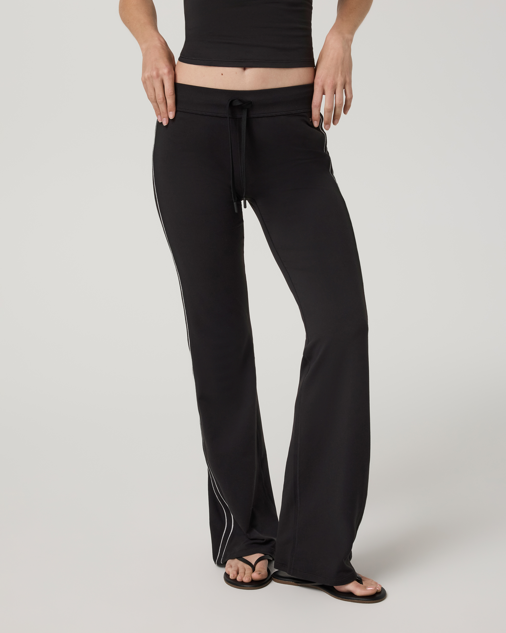 Halo Low Rise Slim Flare Retro Pant | Solid Black - Image 5