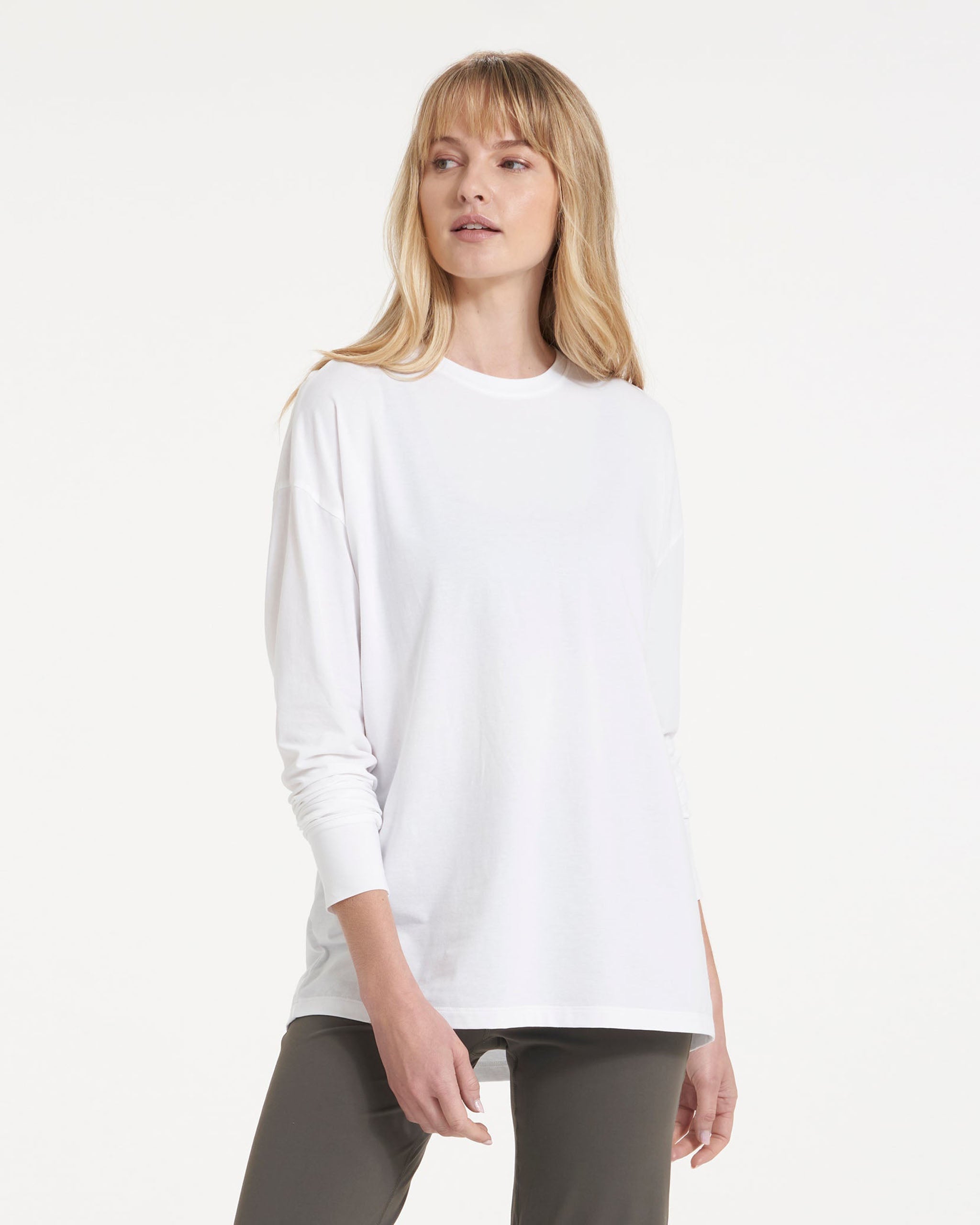 Long-Sleeve Feather Tee | White