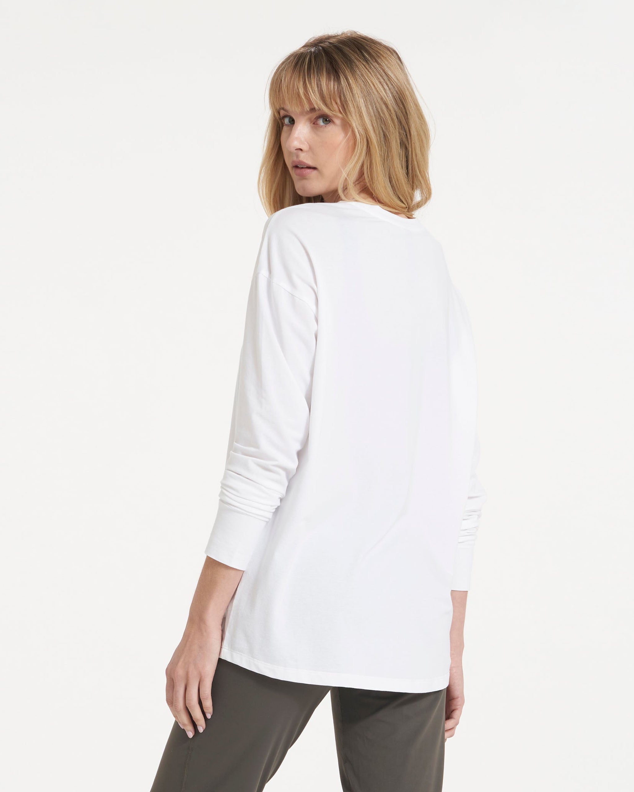 Long-Sleeve Feather Tee | White - Image 2
