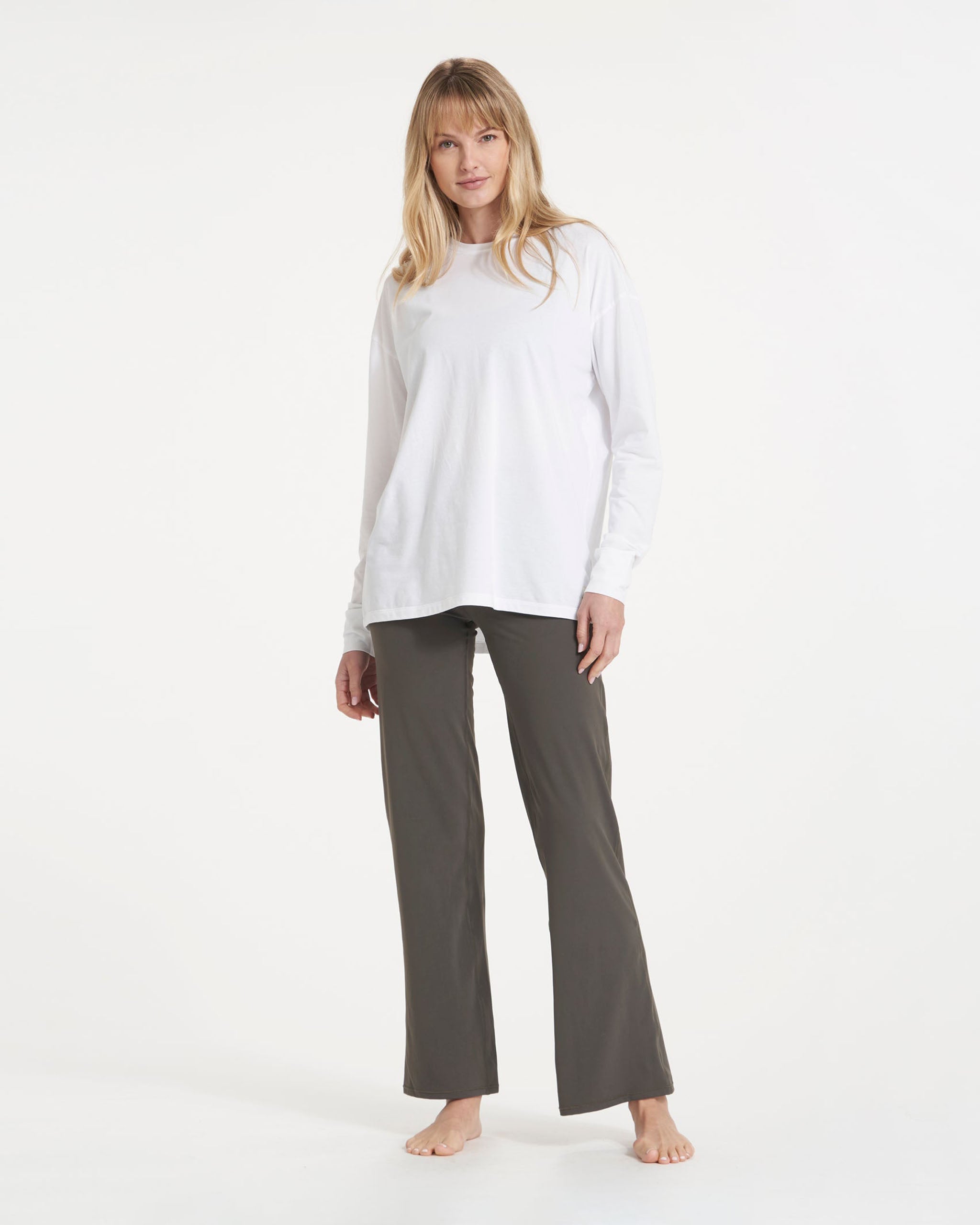Long-Sleeve Feather Tee | White - Image 3