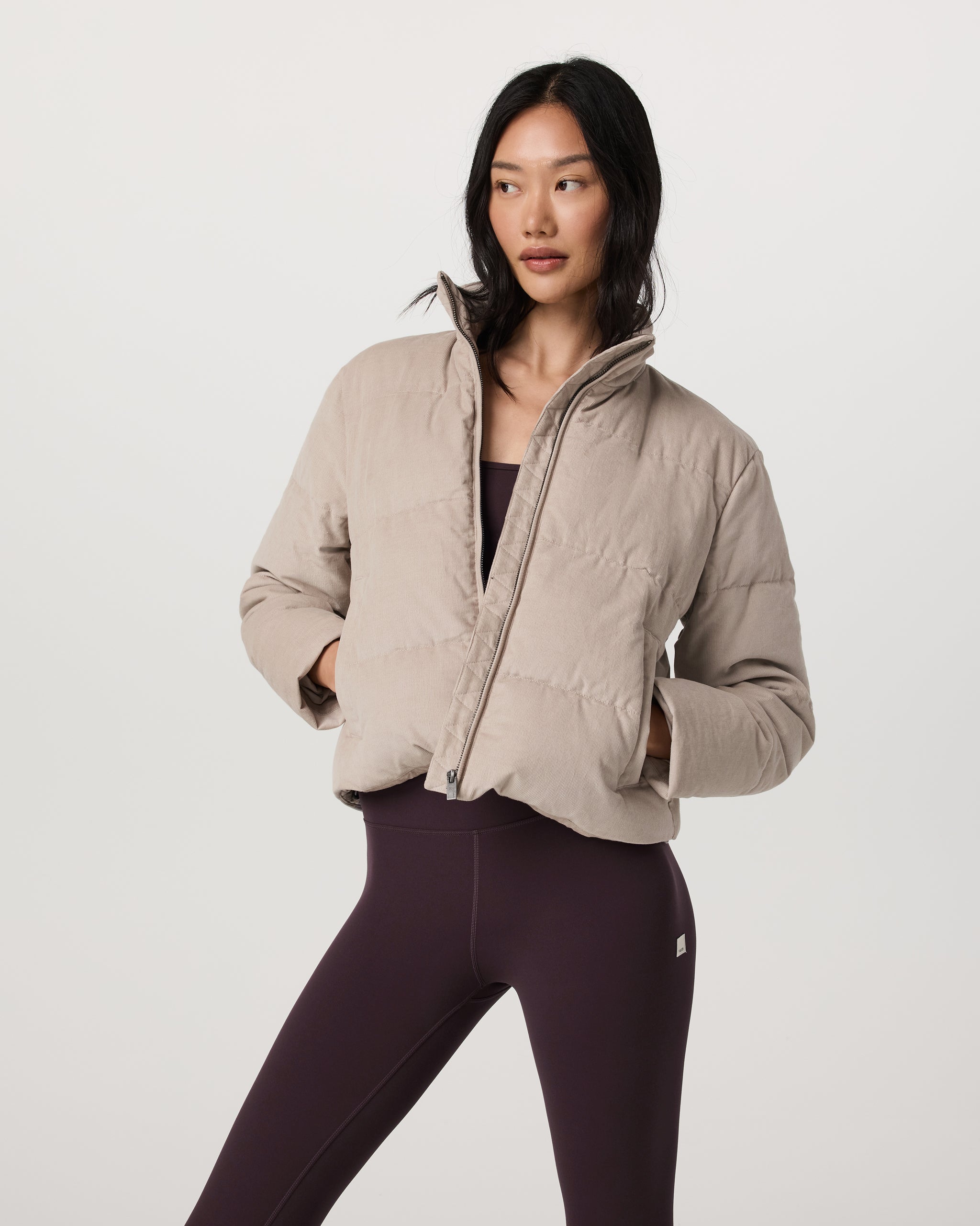 Carmel Corduroy Puffer | Dark Salt