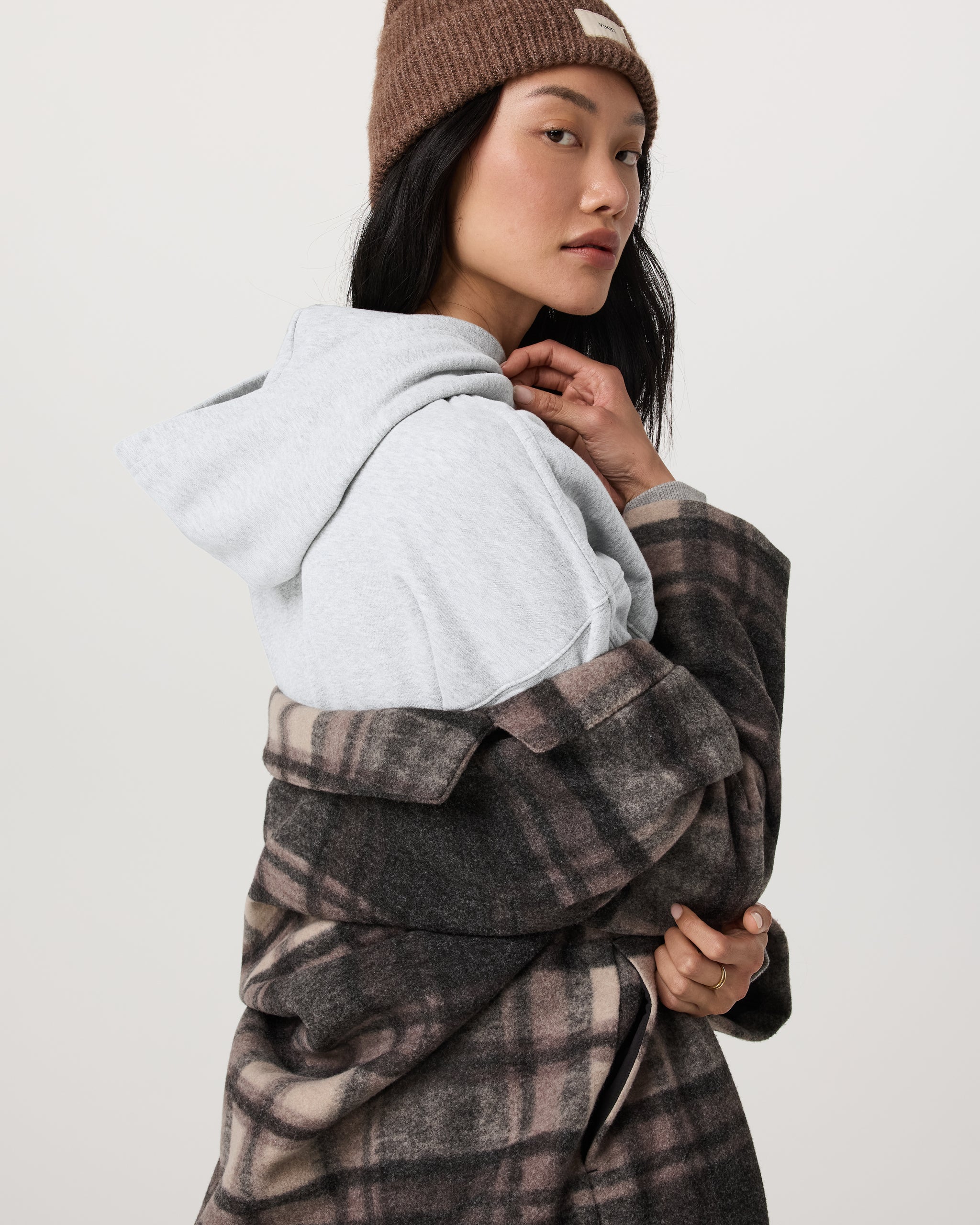 Women's Ballard Trench | Willow Grey Nova Plaid - Image 5