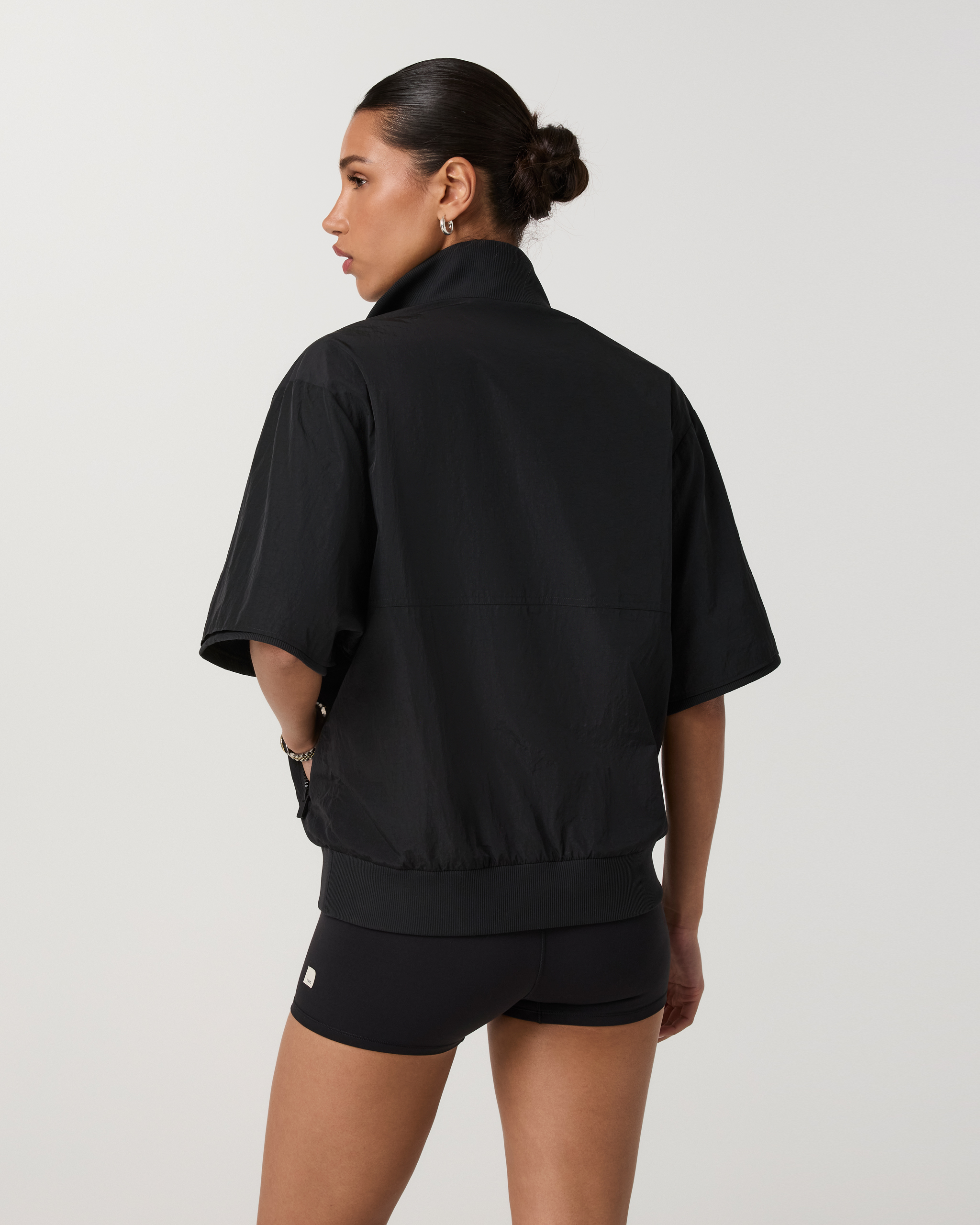 Retrograde Short Sleeve Half Zip Jacket | Black - Image 3