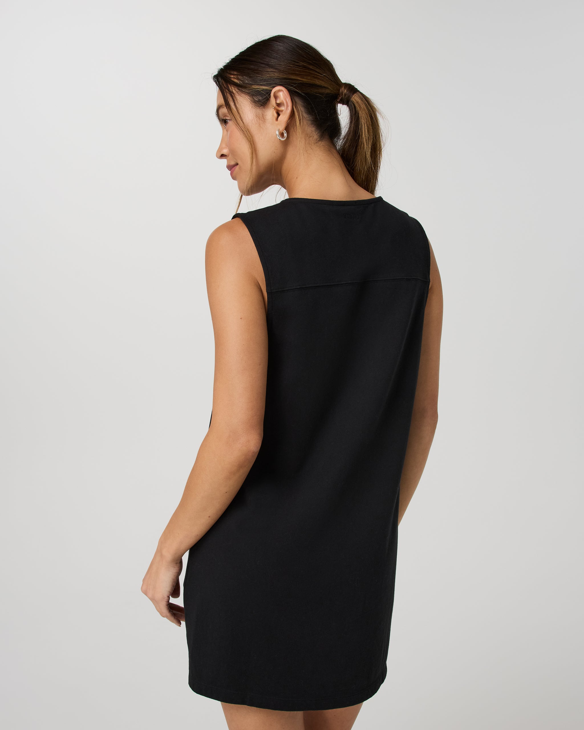 Heavyweight Cotton Easy Dress | Black - Image 3