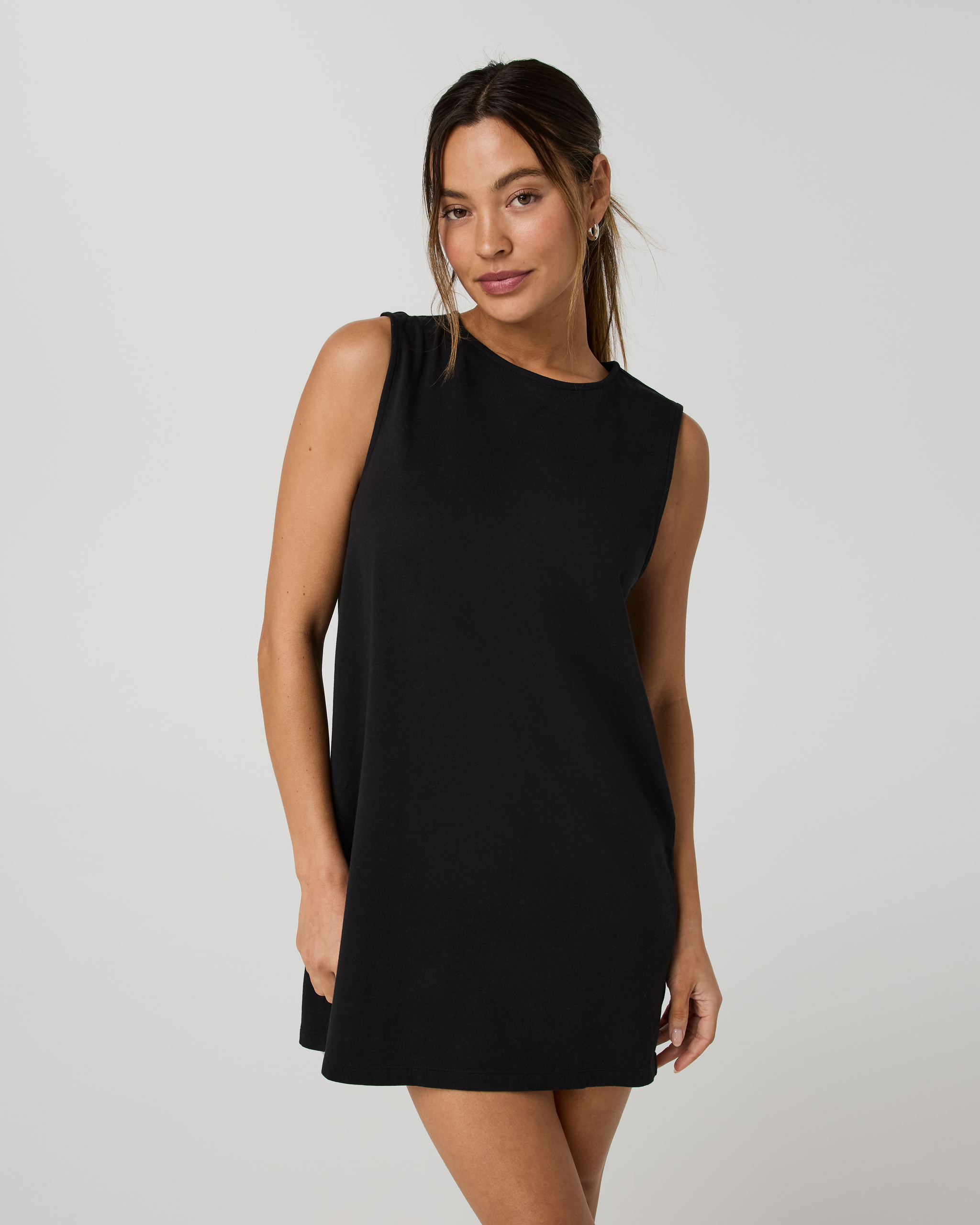 Heavyweight Cotton Easy Dress | Black - Image 4