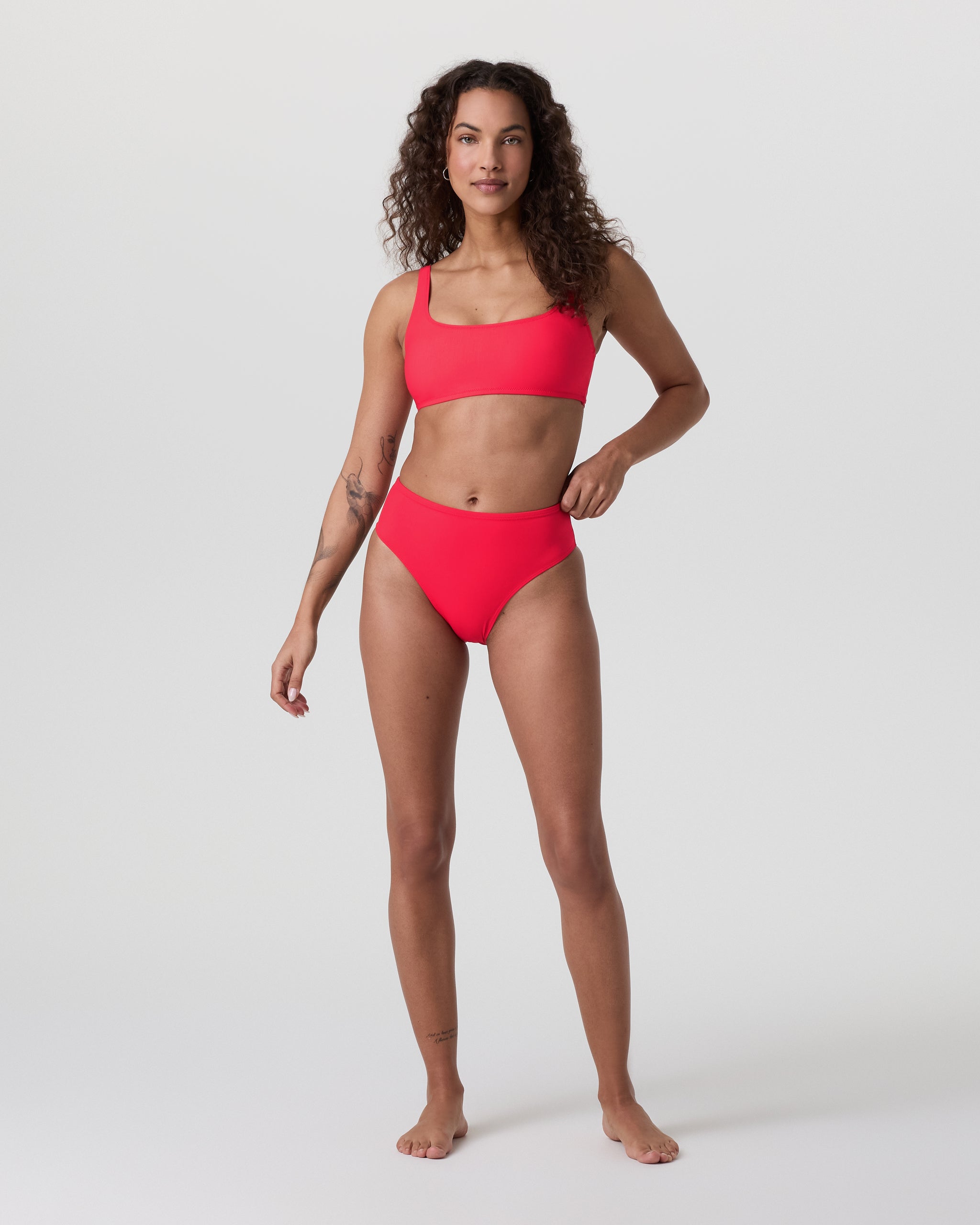 High Waisted Bikini Bottom | Bright Red - Image 4