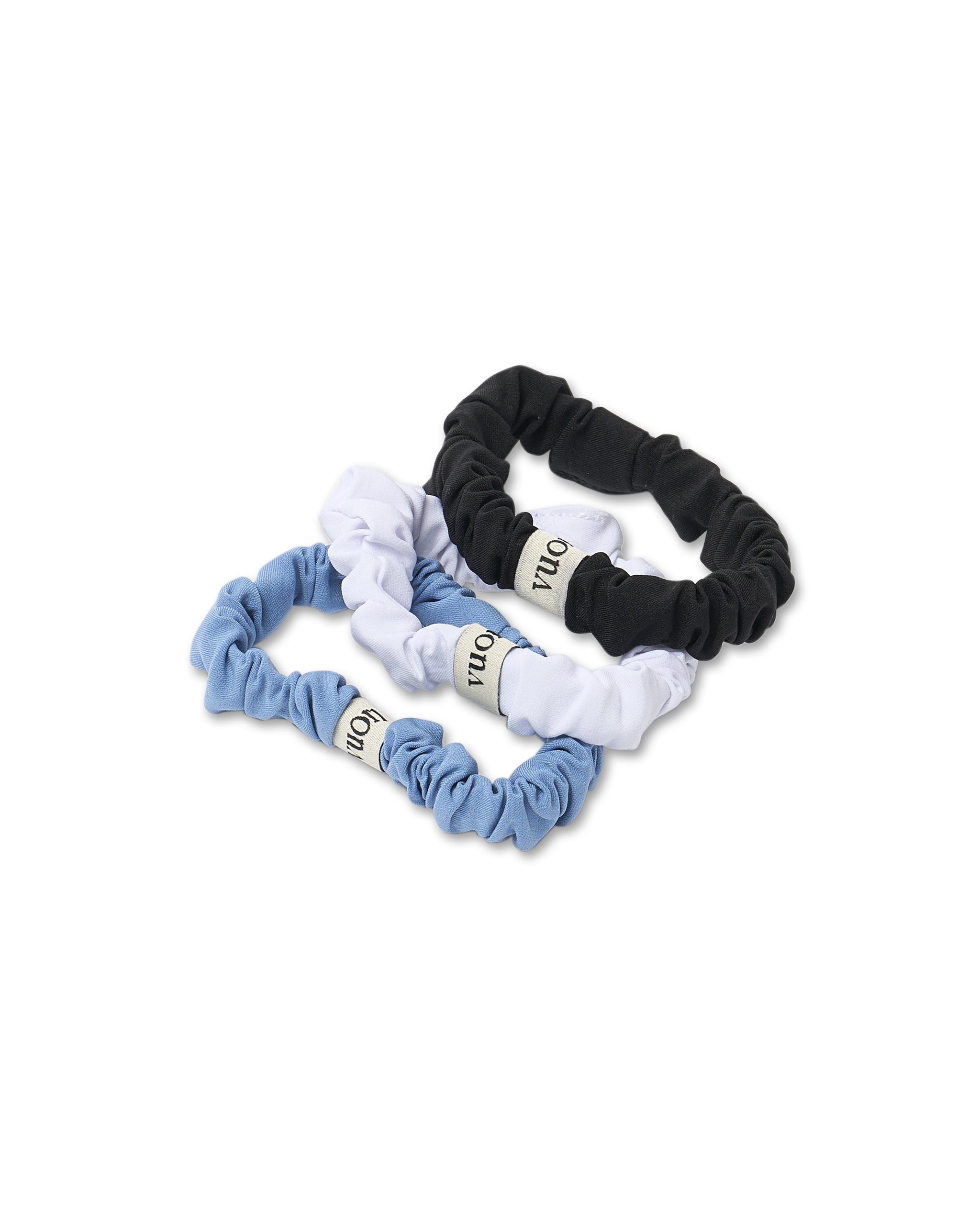 Mini Scrunchy 3 Pack | Black/White/Isle Blue