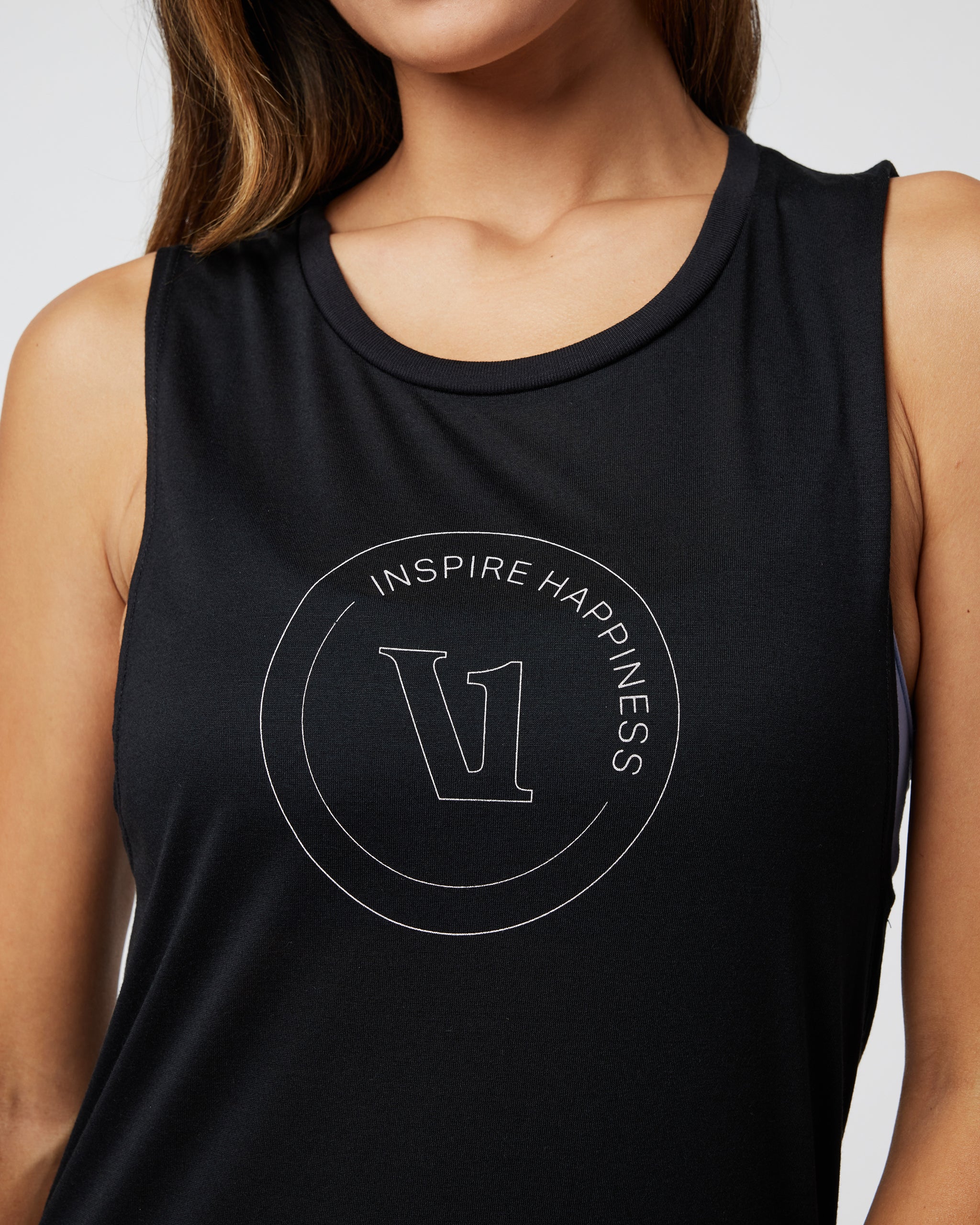 Inspire Happiness Tank | Black - Image 3